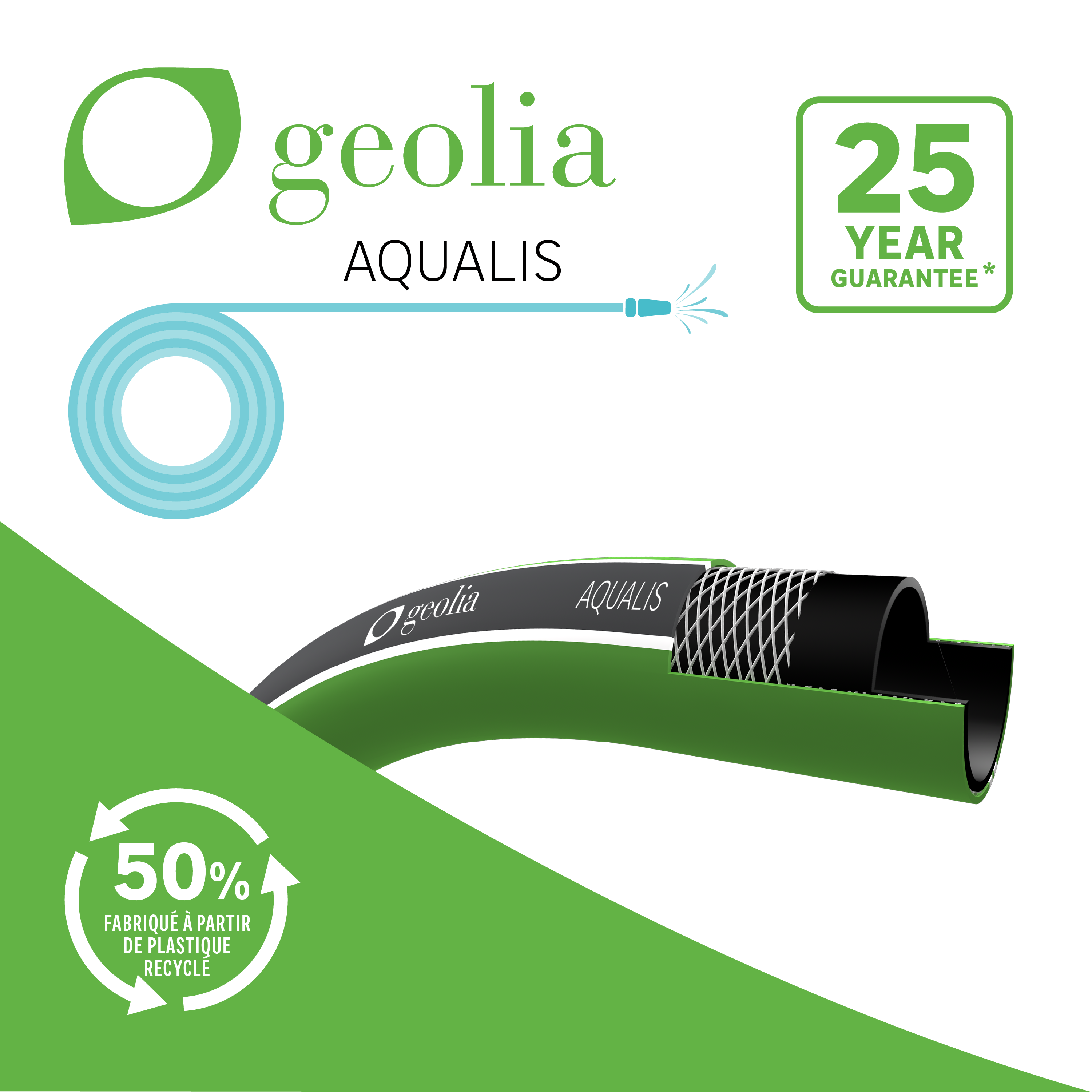 Tuyau d'arrosage GEOLIA AQUALIS  L.50 m, Diam. 15mm - 4