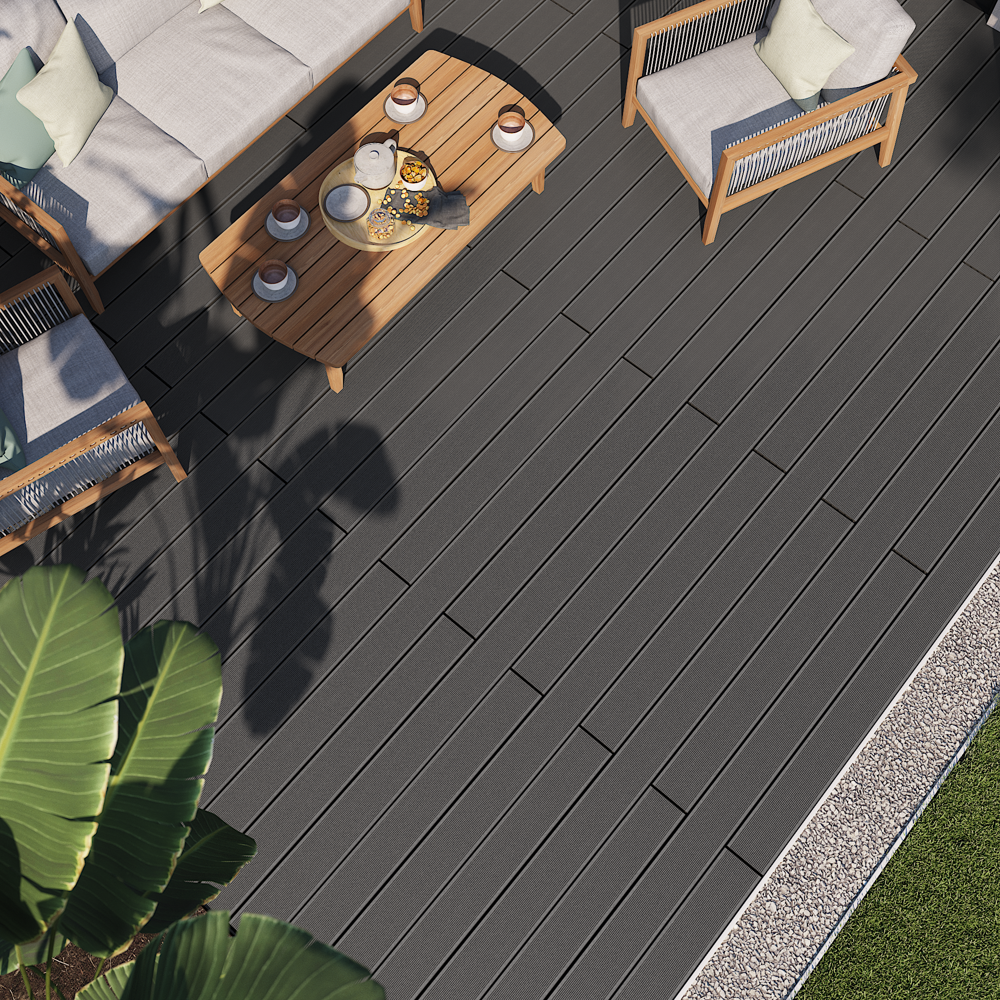 Deck composite 240x14,5 cm 21 mm cinza Dolma Naterial - 6