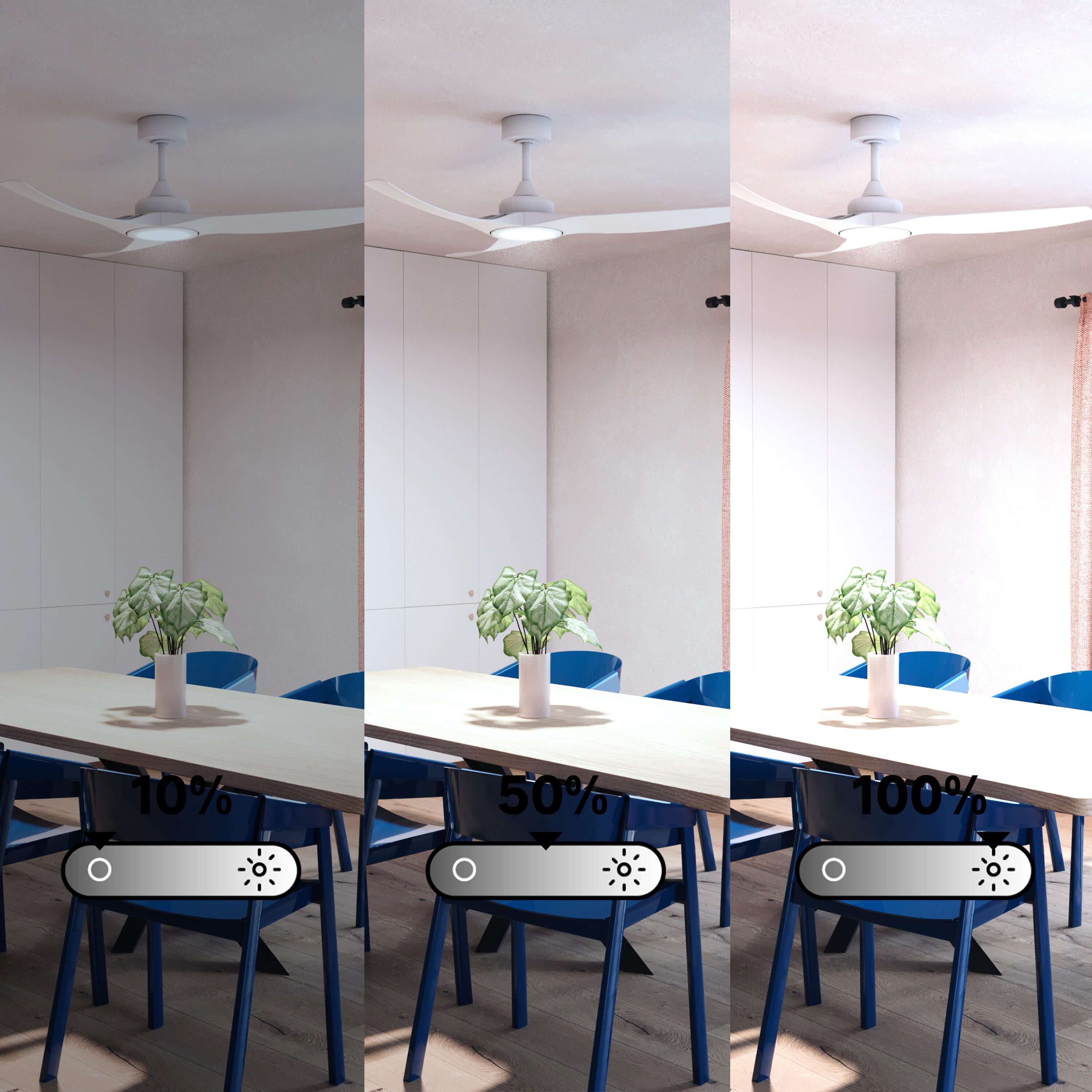 Ventilateur de plafond LED connecté silencieux, Tokyo +, 132 cm, INSPIRE, blanc - 3