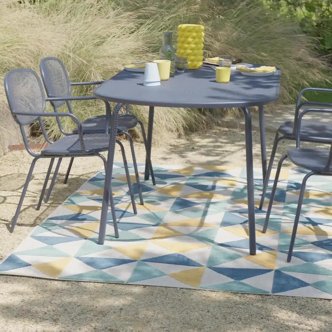 Chaise de jardin NATERIAL Ikaros en acier bleu némo - 12