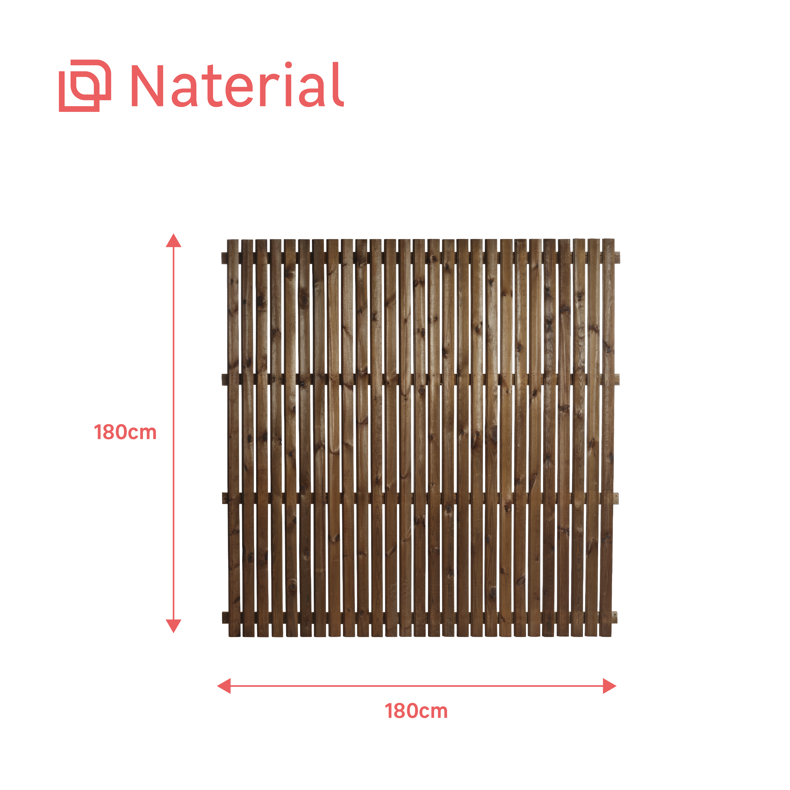Panneau bois occultant Varese, NATERIAL, L.180 x H.180 Ep. 6 cm - 4