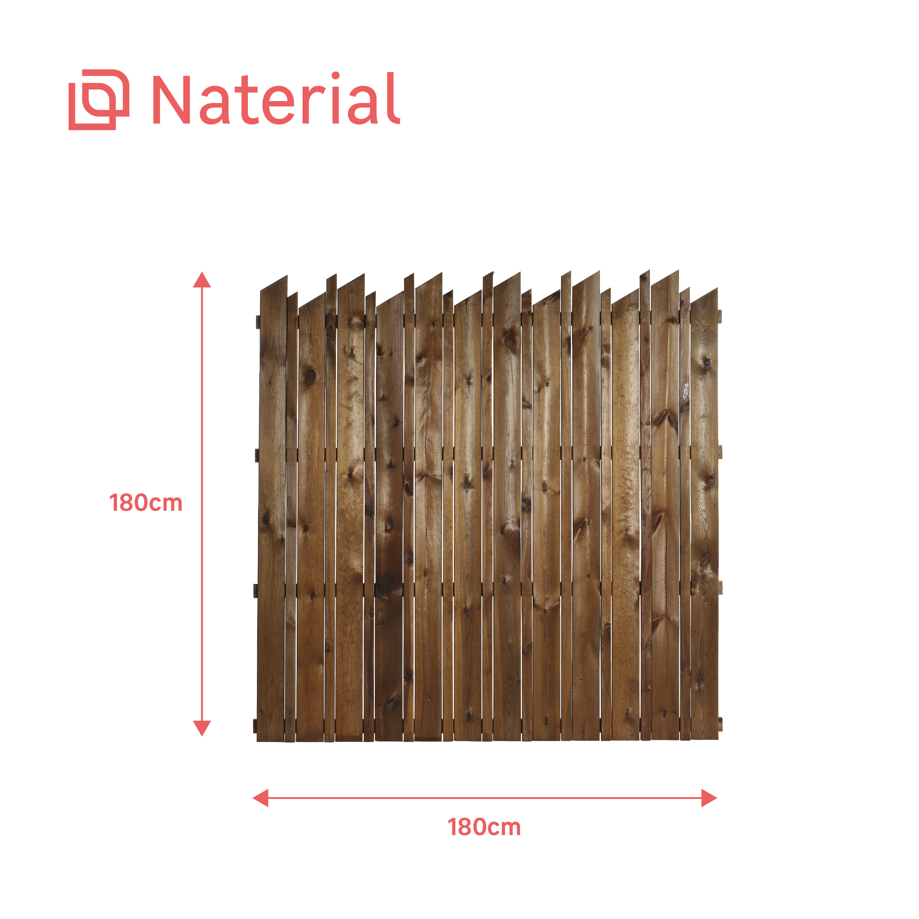 Panneau bois occultant Iseo, NATERIAL, L.180 x H.180 Ep. 3.2 cm - 3