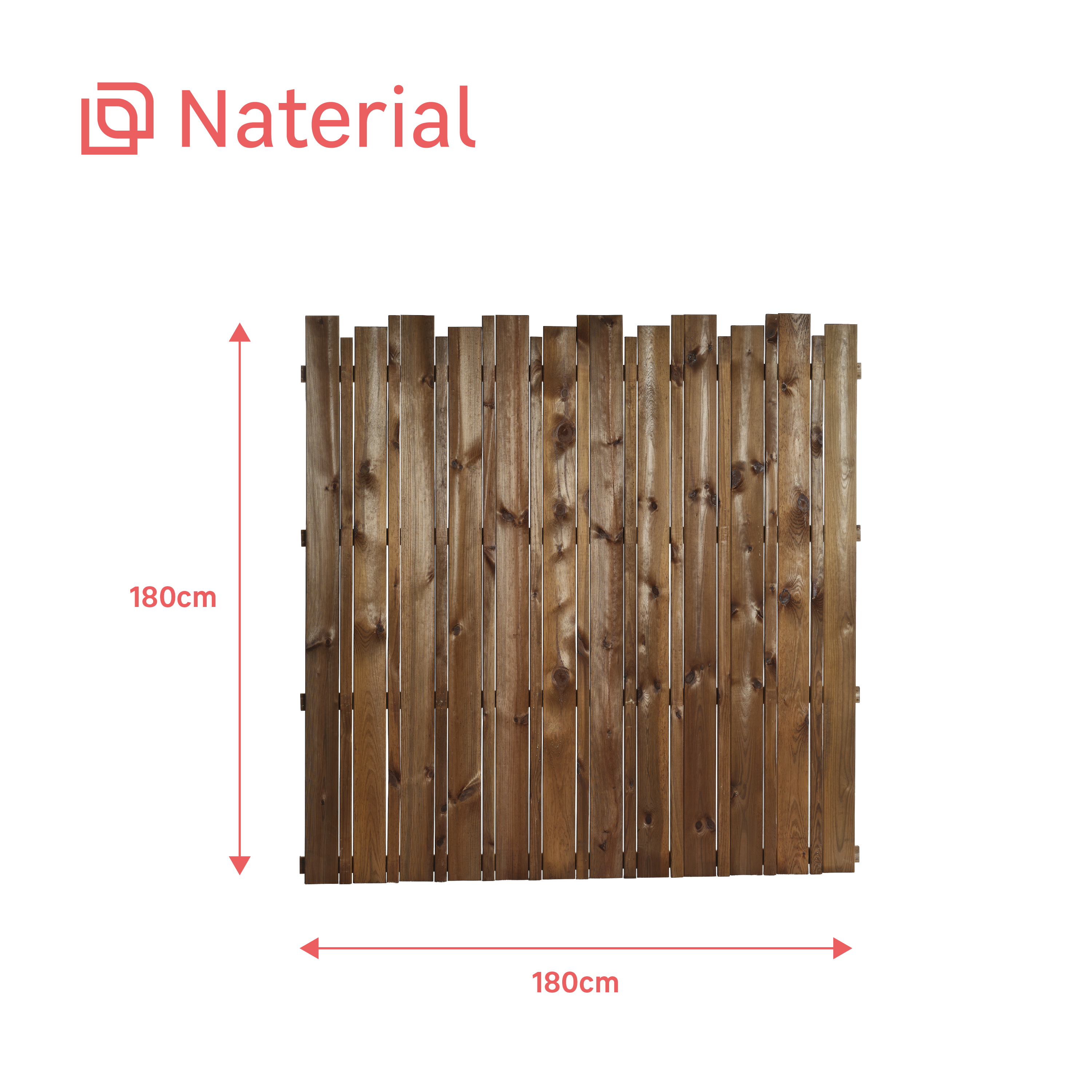 Panneau bois occultant Lugano, NATERIAL, L.180 x H.180 Ep. 3.2 cm - 4