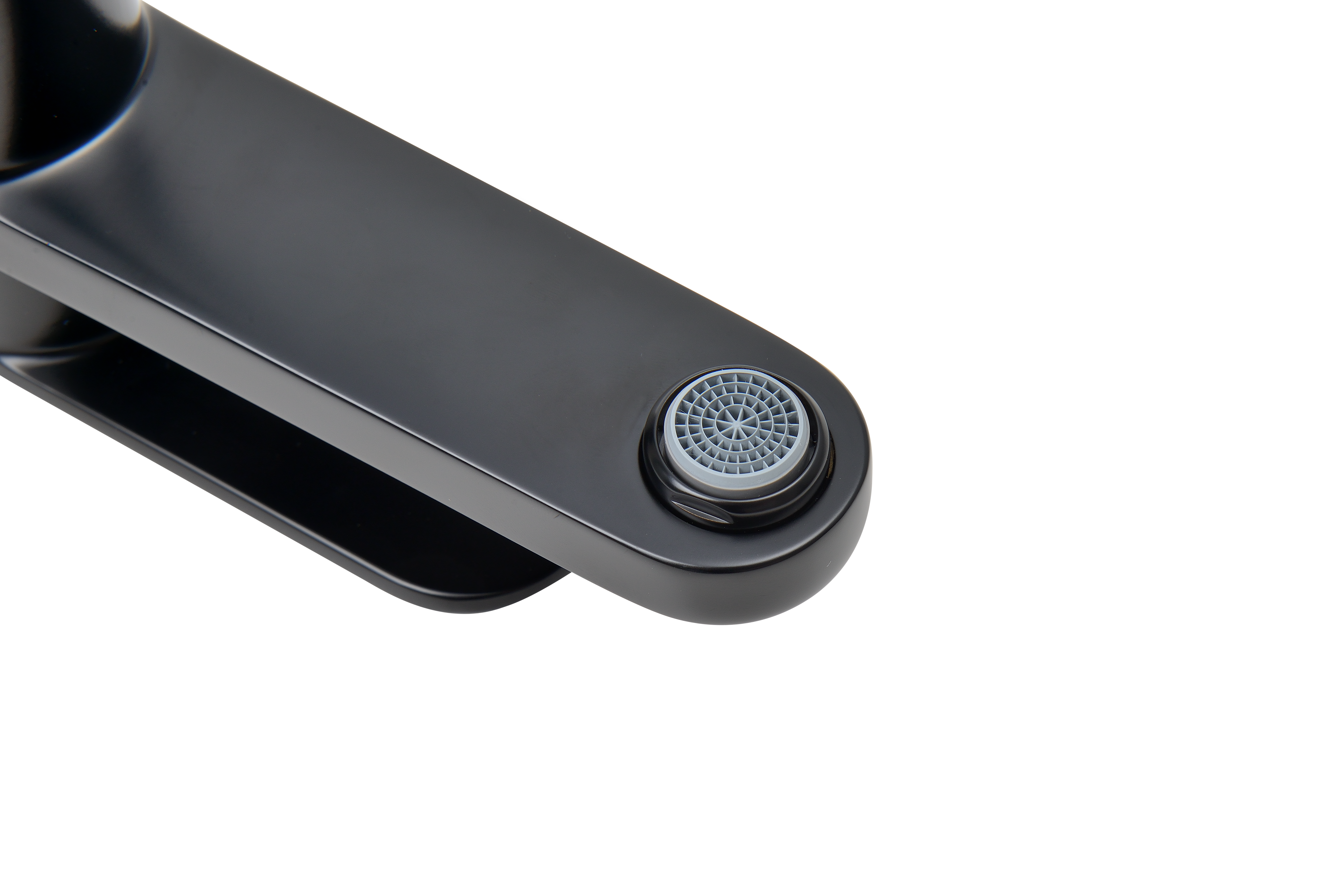 Rubinetto per lavabo a canna media getto laminare cristallino Icone nero spazzolato opaco SENSEA H 14.71 cm - 6