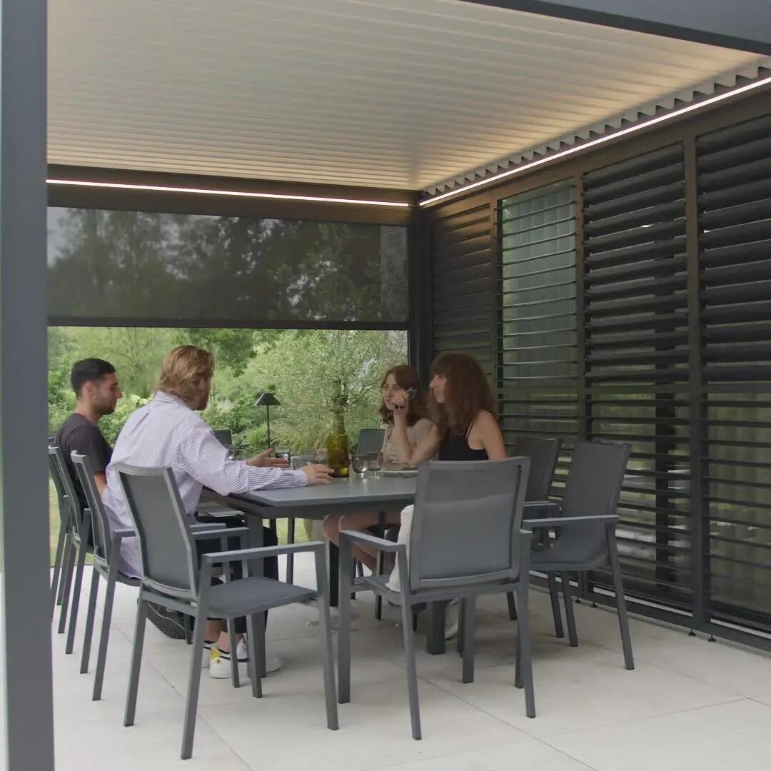 Mesa de refeição extensível em alumínio e vidro 188/244x100x76 cm antracite Naterial Odyssea+ - 4