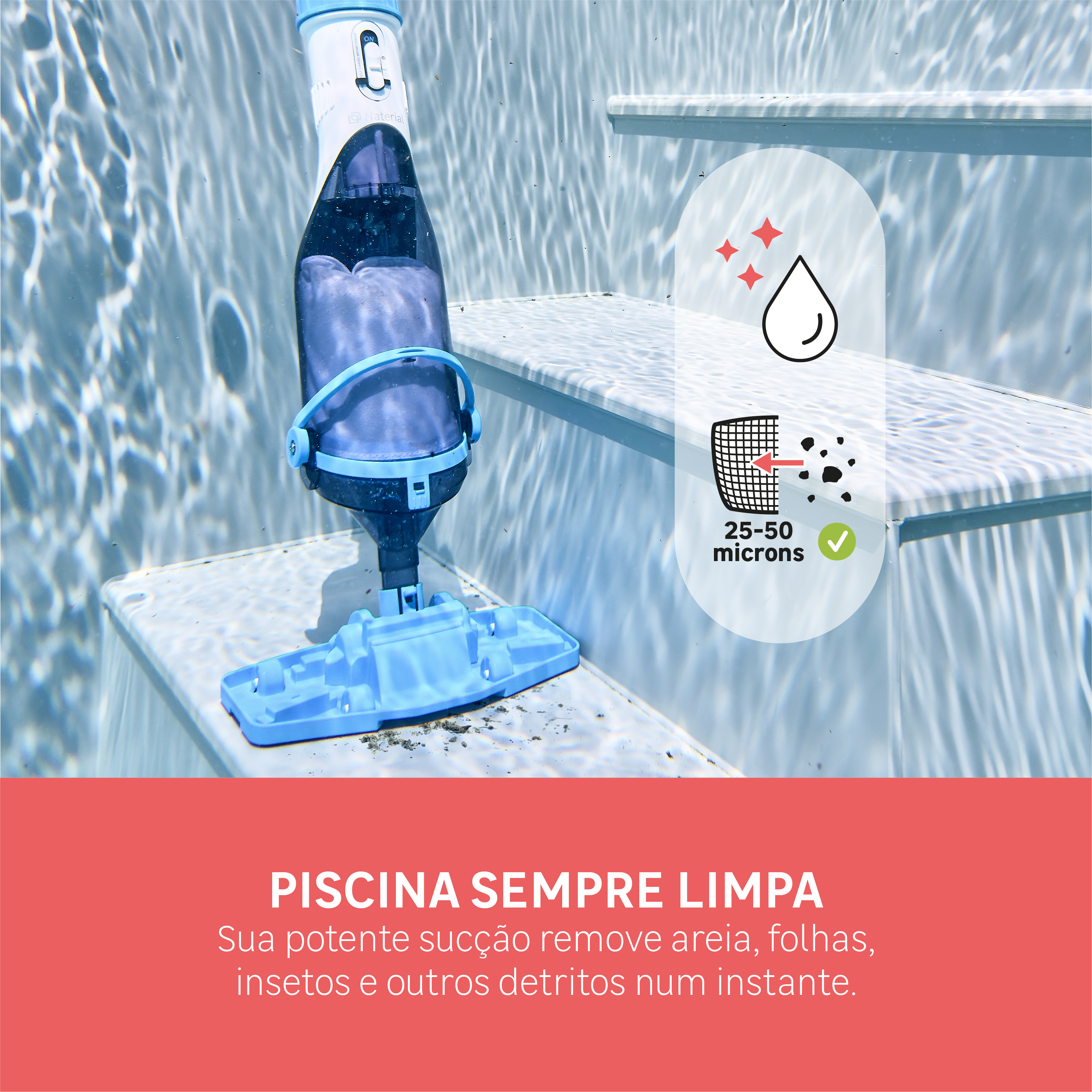 Limpa-fundos a bateria 40 W 4200 L/h Naterial - 3