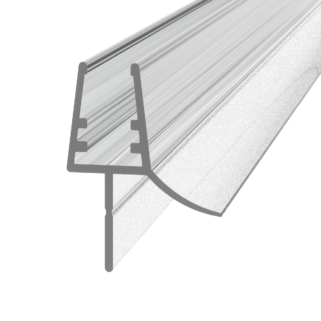 Joint d'étanchéité bas courte lèvre 12mm+déflect.10mm pr verre 4-5mm L.1m transp