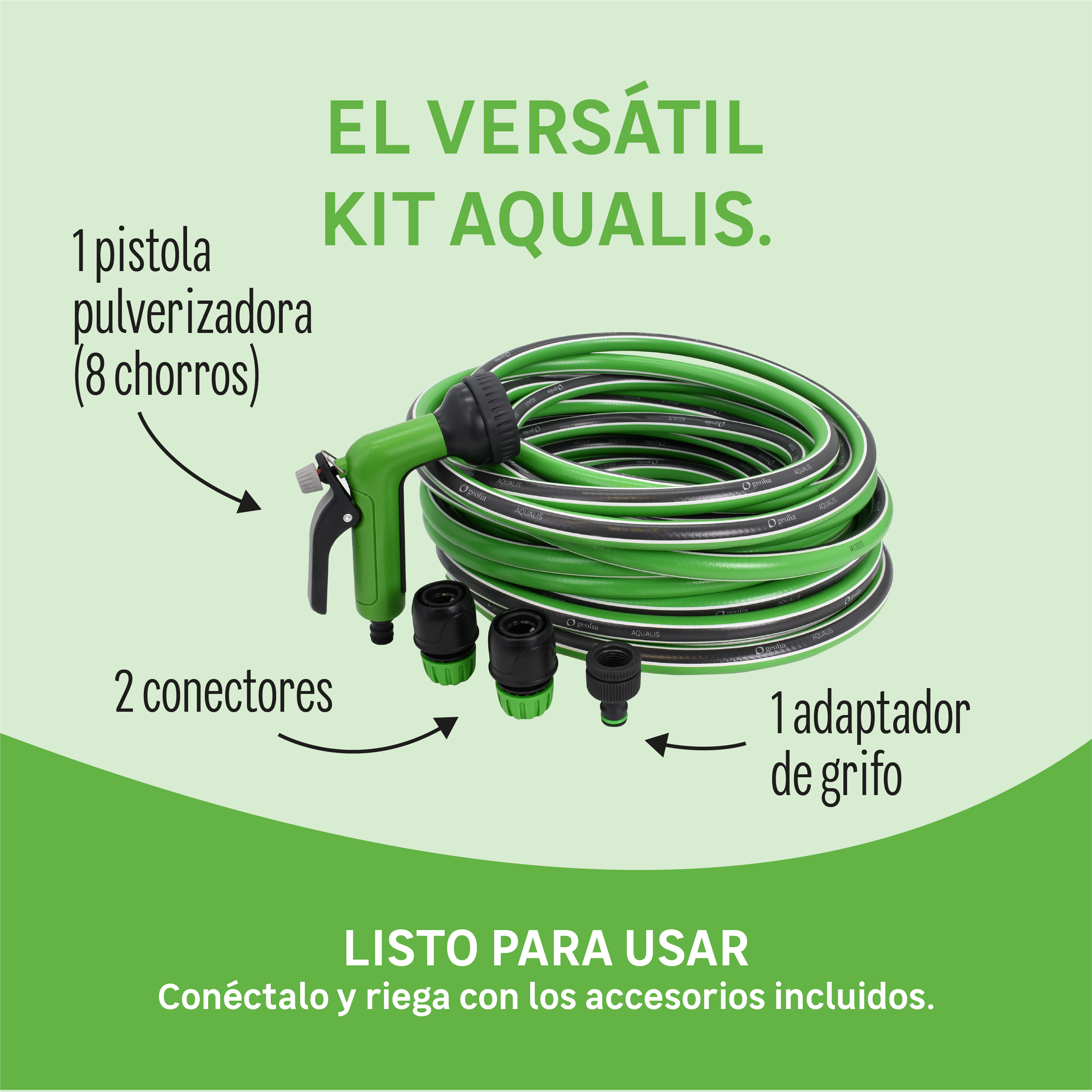 Manguera equipada GEOLIA Aqualis de PVC de 15 mm de ø y 20 m de longitud - 4