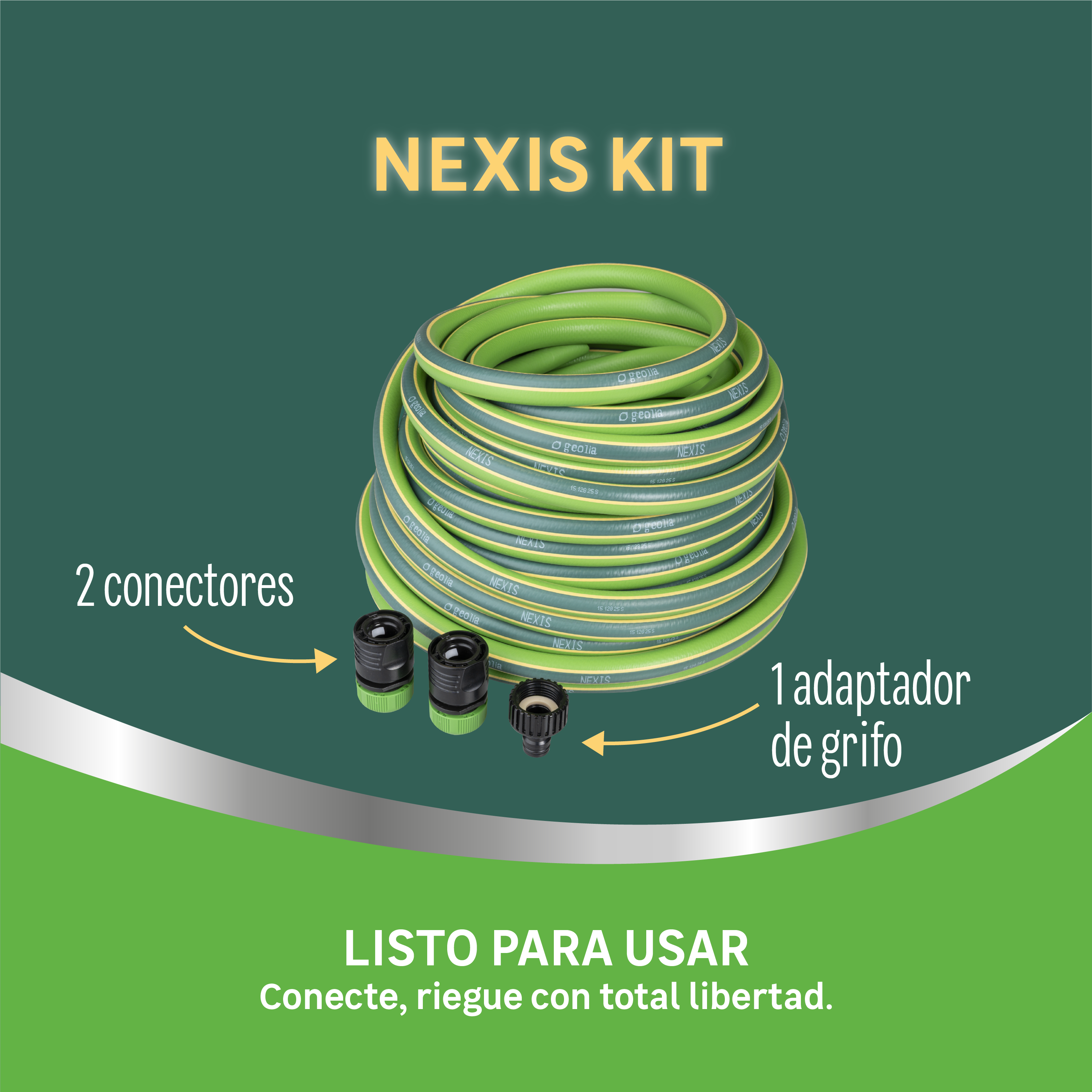 Manguera equipada GEOLIA de pvc de 13mm de ø y 15m de L. - 2
