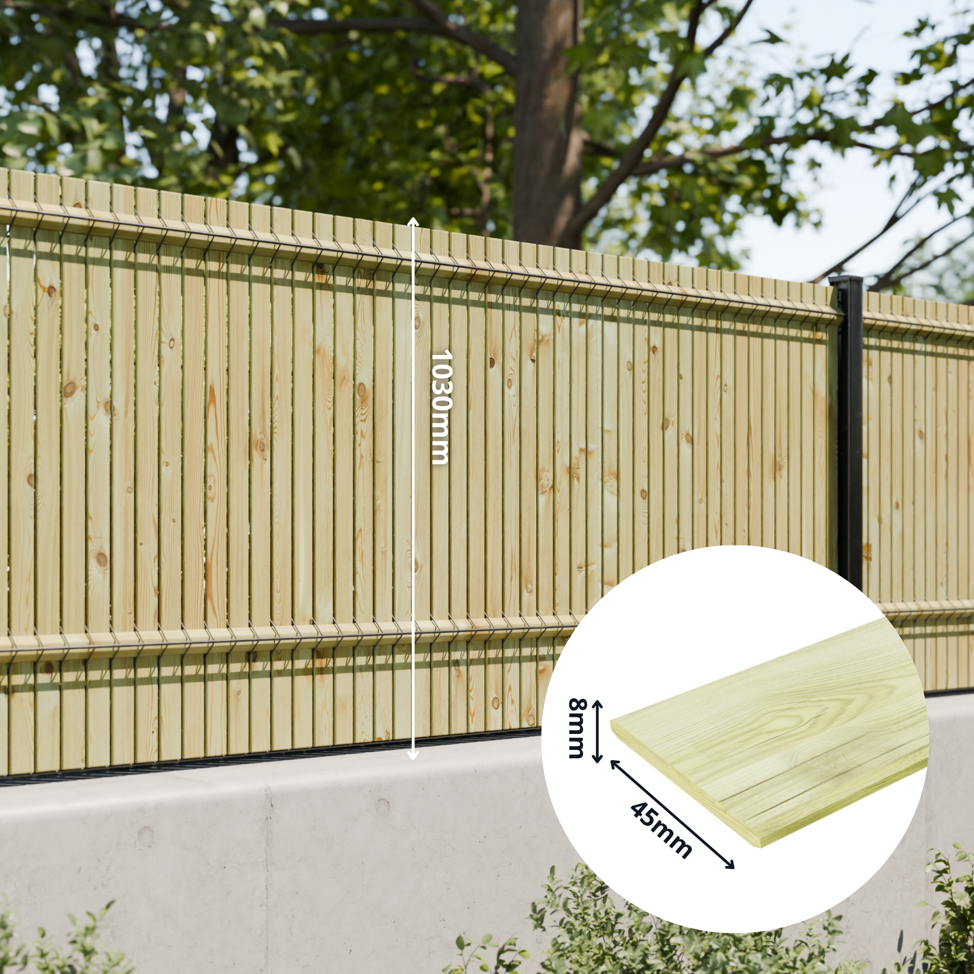 Lames d'occultation en bois OKULTO - Ep.8mm  H 103 cm - Cerland - 3