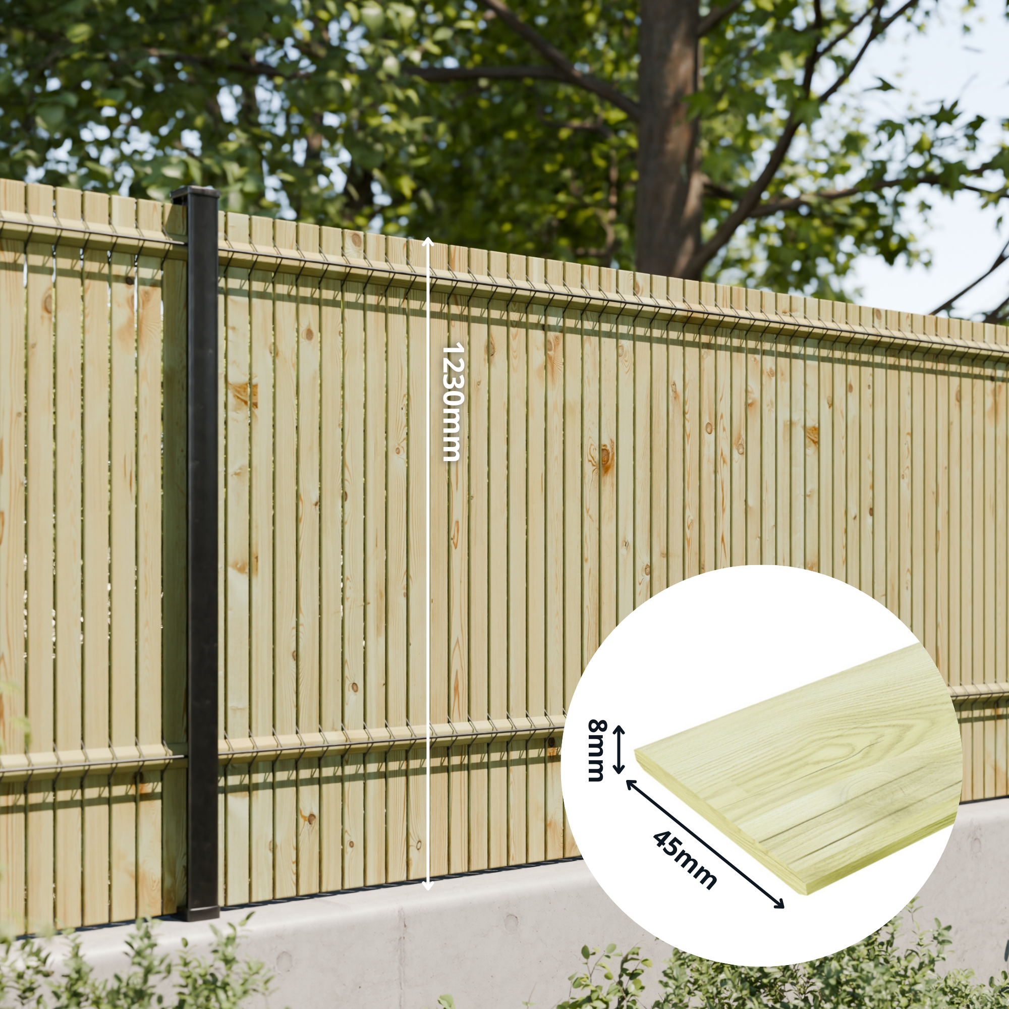 Lames d'occultation en bois OKULTO - Ep.8mm  H 123cm - Cerland - 3