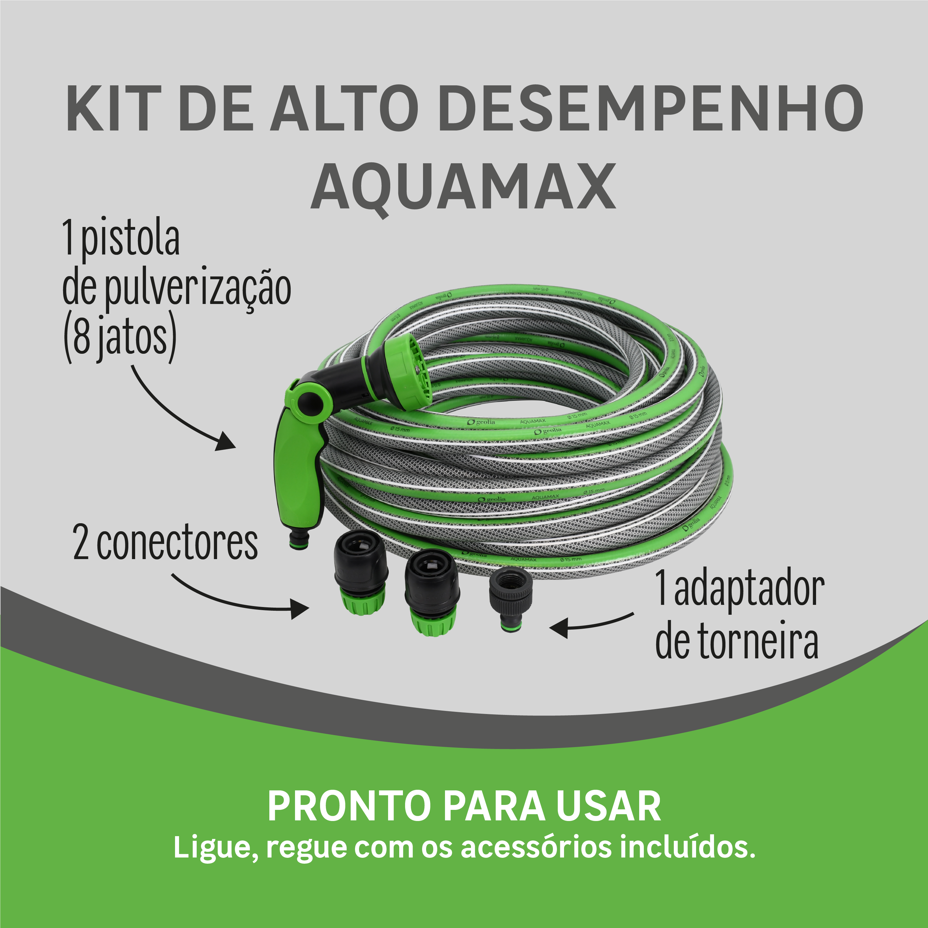 Kit mangueira Geolia Aqualis 15 mm x 20 m  + conectores - 2