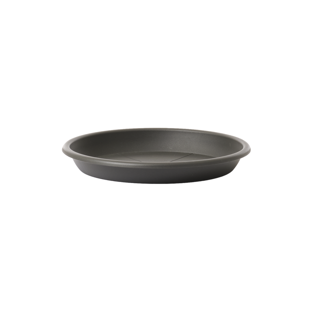 Sottovaso per vaso da fiori in polipropilene di colore antracite ø 26 x H 3.3 cm