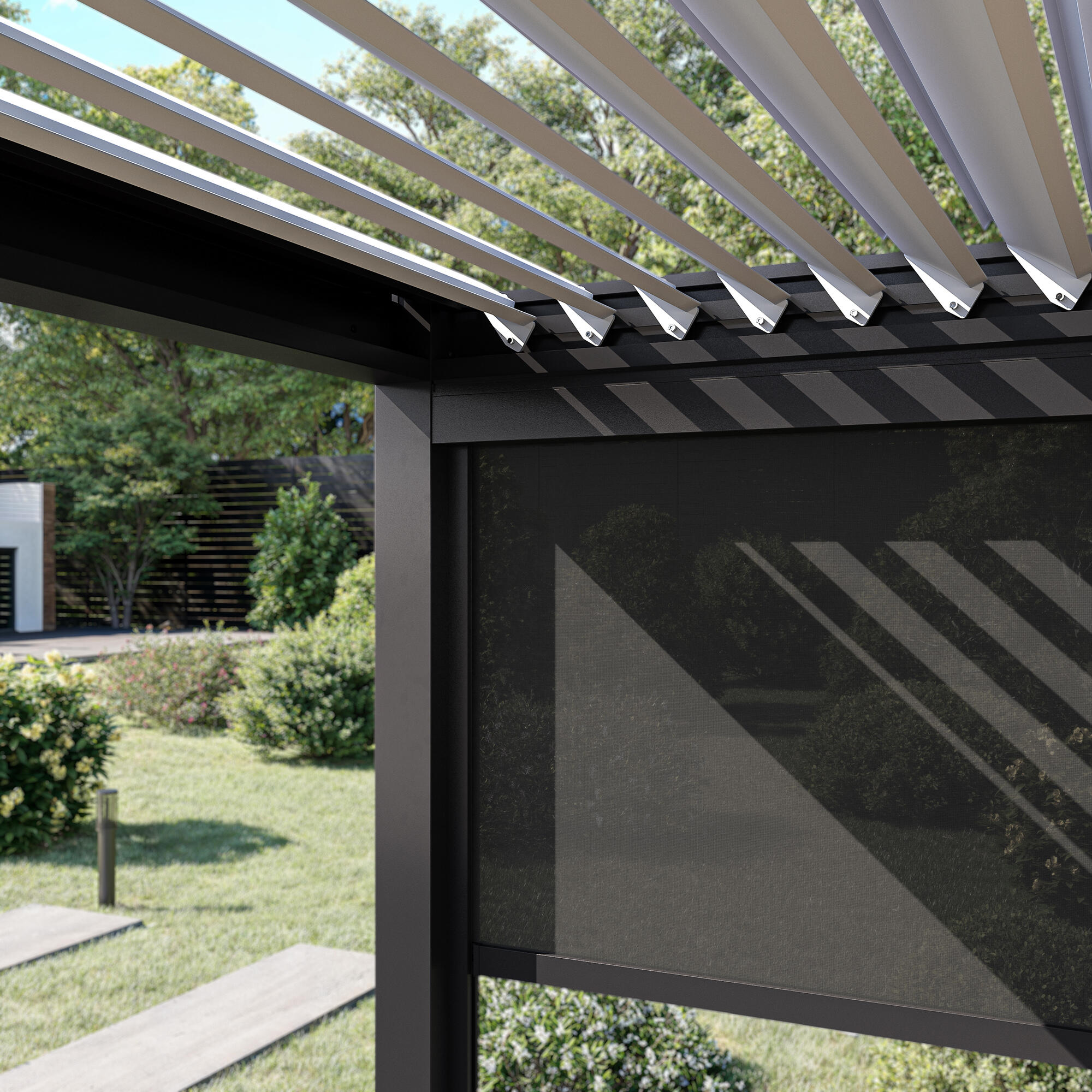 
Cortina para pérgola Astra de aluminio gris / plata 10.6x370.8cm - 10