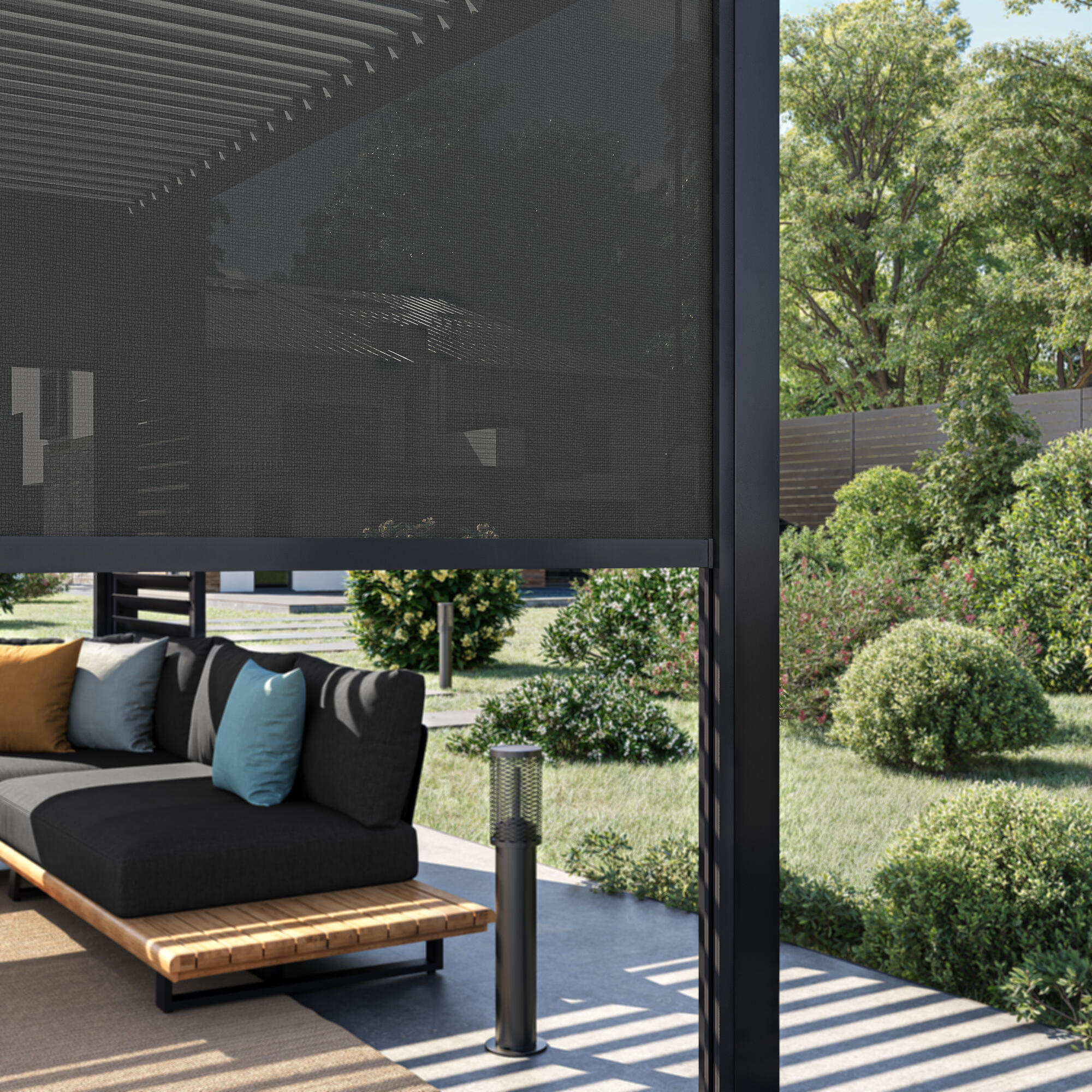 Store latéral en aluminium gris NATERIAL pour pergola Astra, L.278 x H.231.6 cm - 8