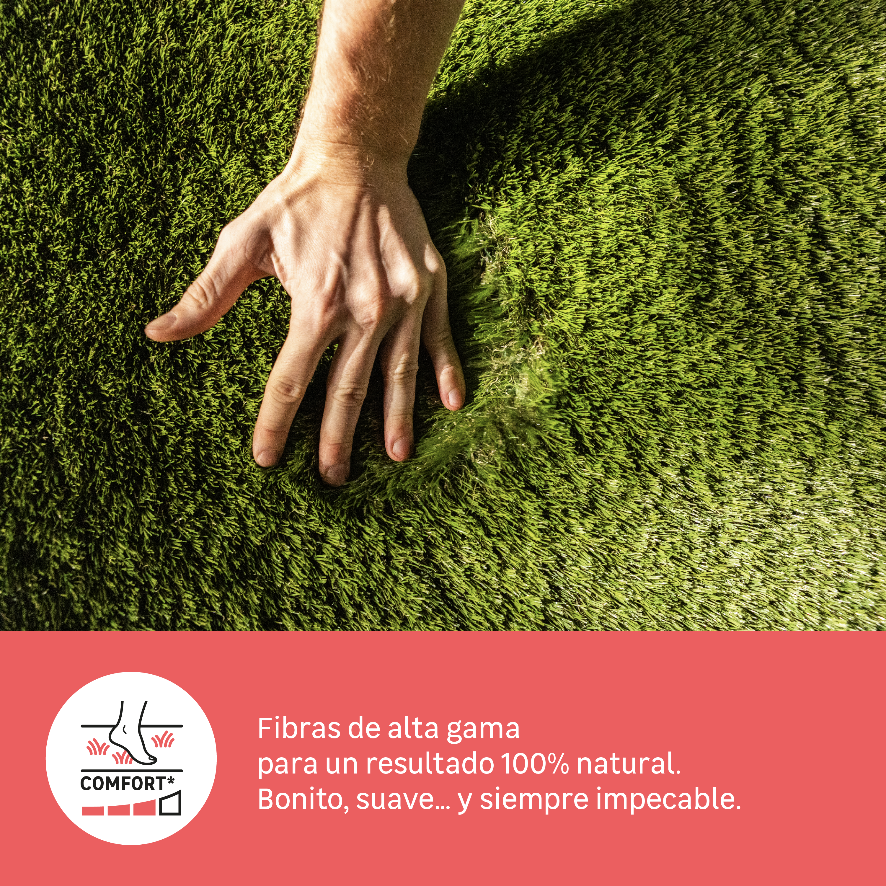 Rollo césped artificial NATERIAL Panamá 1x5m 35 mm de altura de fibras y 16800 puntadas m² - 14