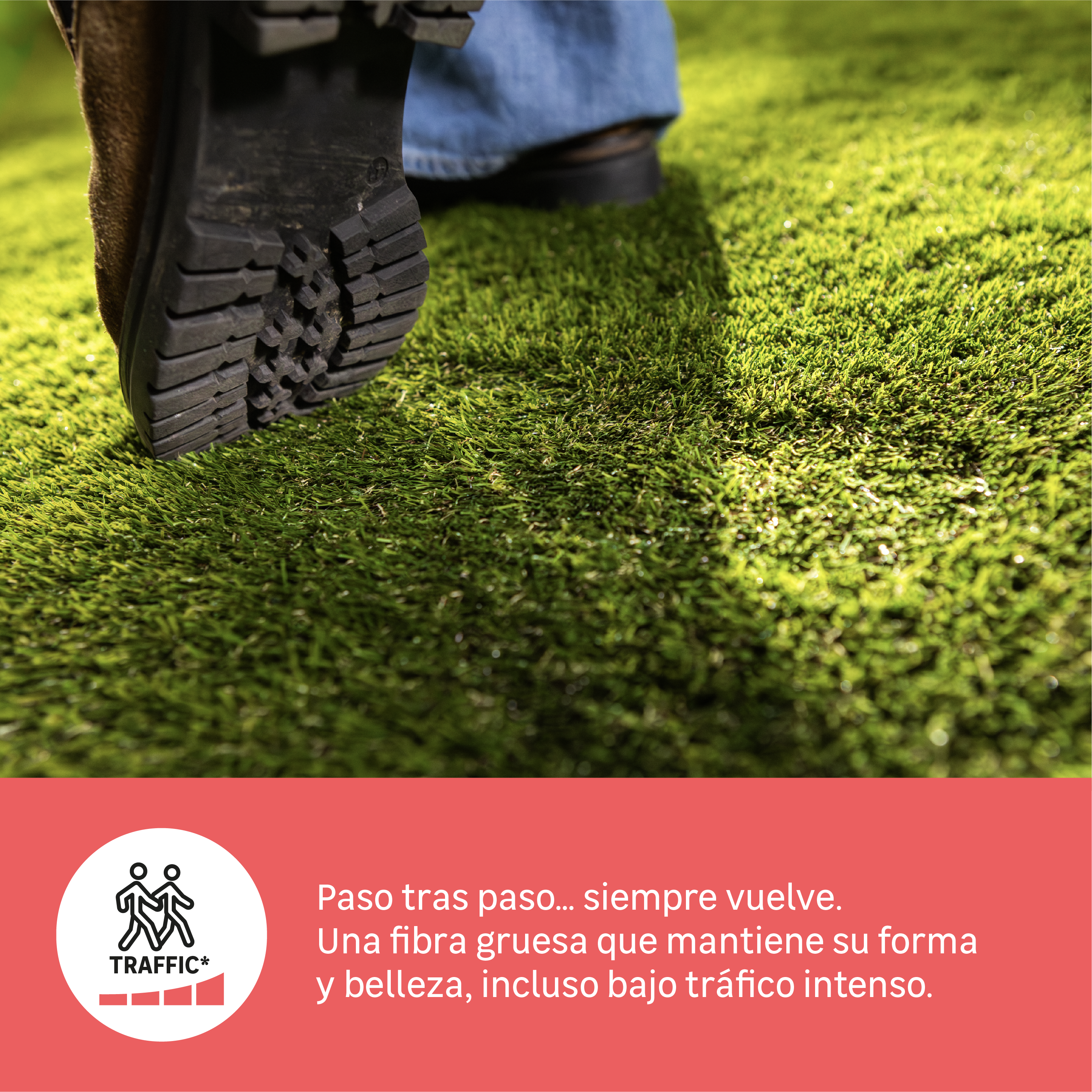 Rollo césped artificial NATERIAL Panamá 1x5m 35 mm de altura de fibras y 16800 puntadas m² - 12