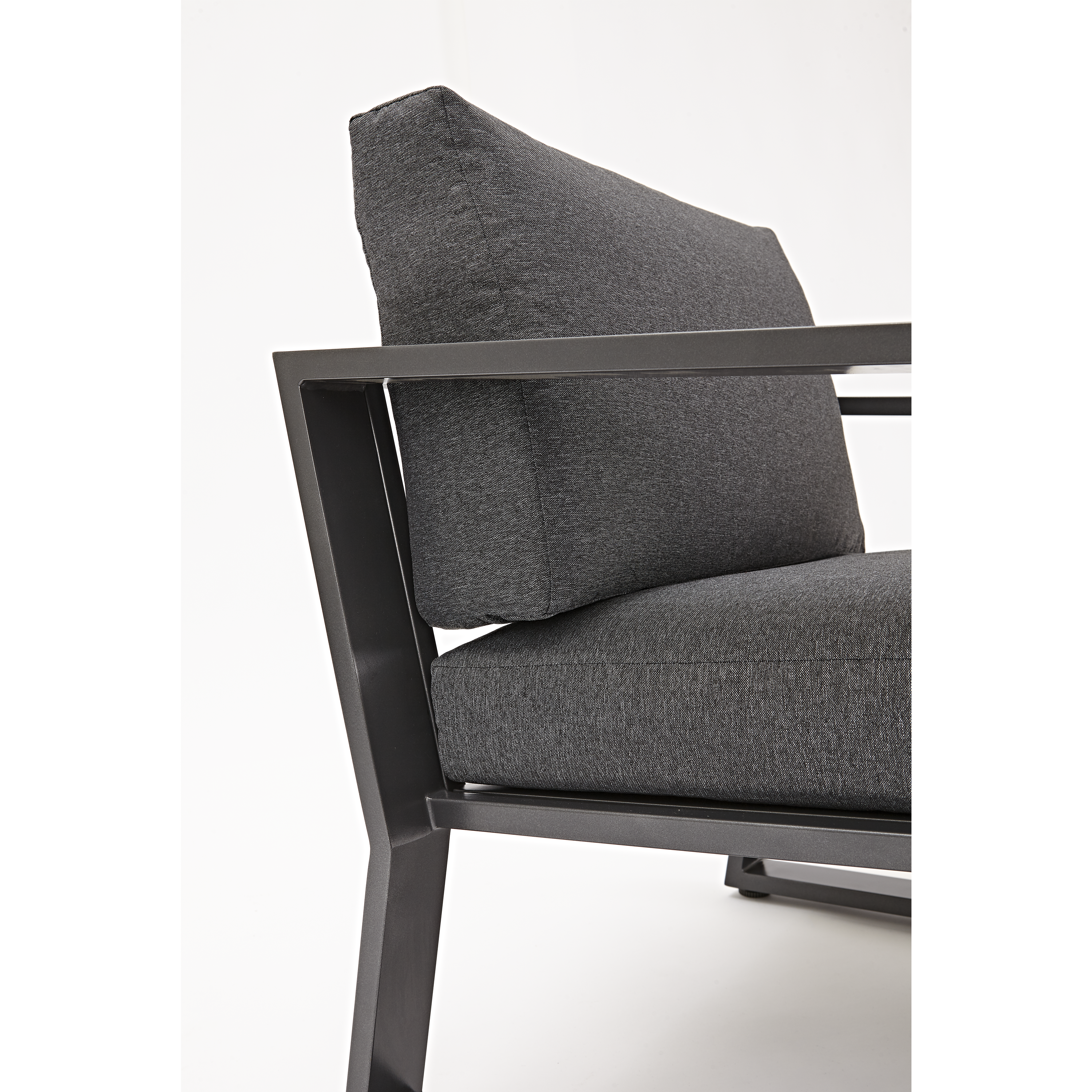 Salotto da giardino per 4 persone antracite Lyra NATERIALcon cuscini in poliestere grigio - 34