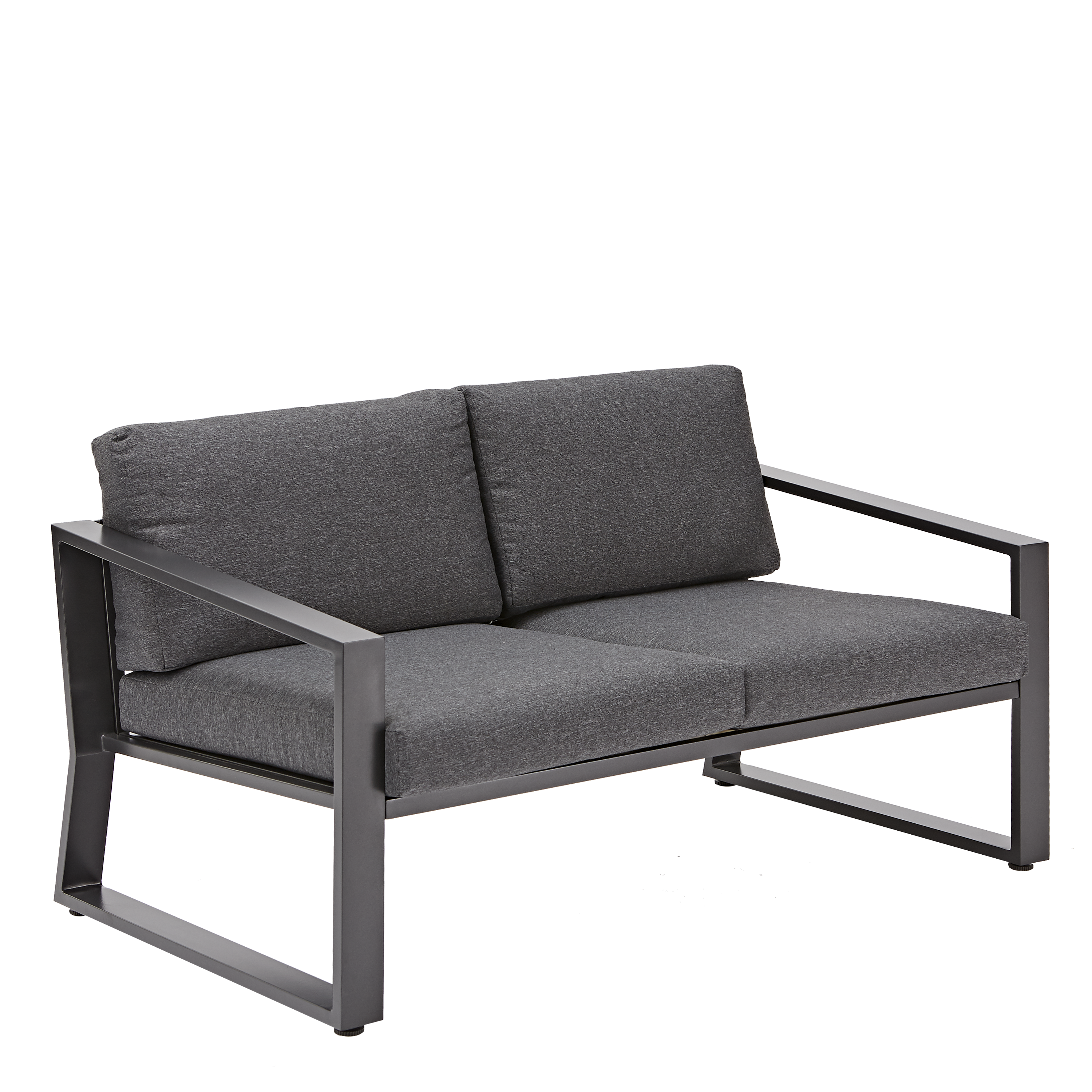 Salotto da giardino per 4 persone antracite Lyra NATERIALcon cuscini in poliestere grigio - 19