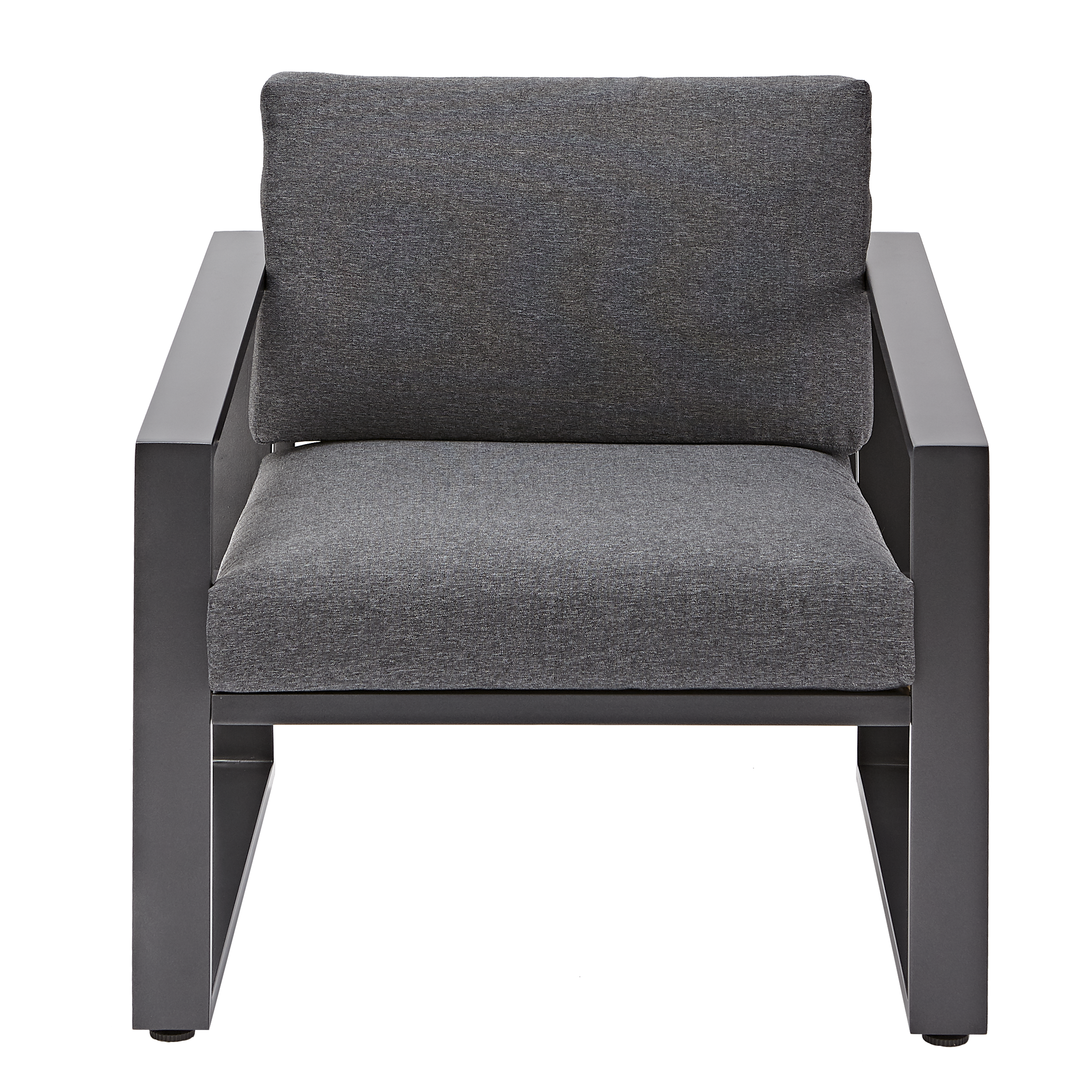 Salotto da giardino per 4 persone antracite Lyra NATERIALcon cuscini in poliestere grigio - 17