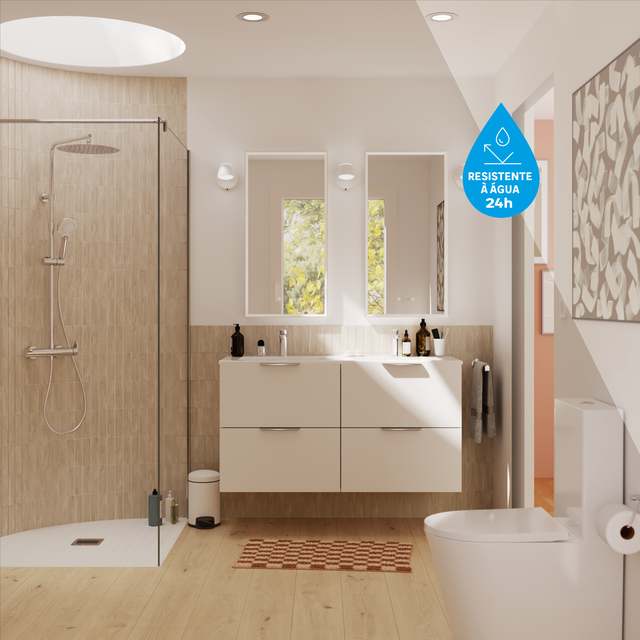 Pavimento flutuante laminado Melio resistente à água 24h médio 8 mm Artens NAT 320