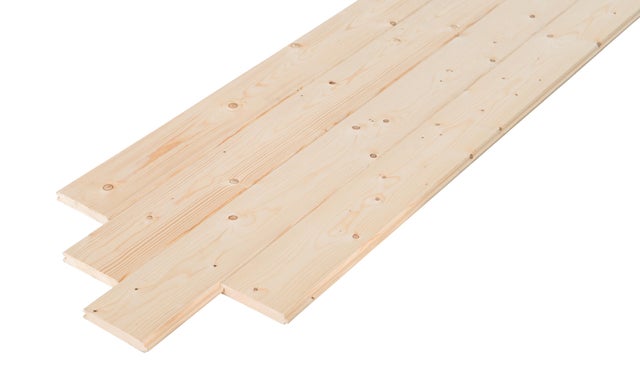 Perlina legno grezzo abete H 12 x L 250 cm Sp 20 mm