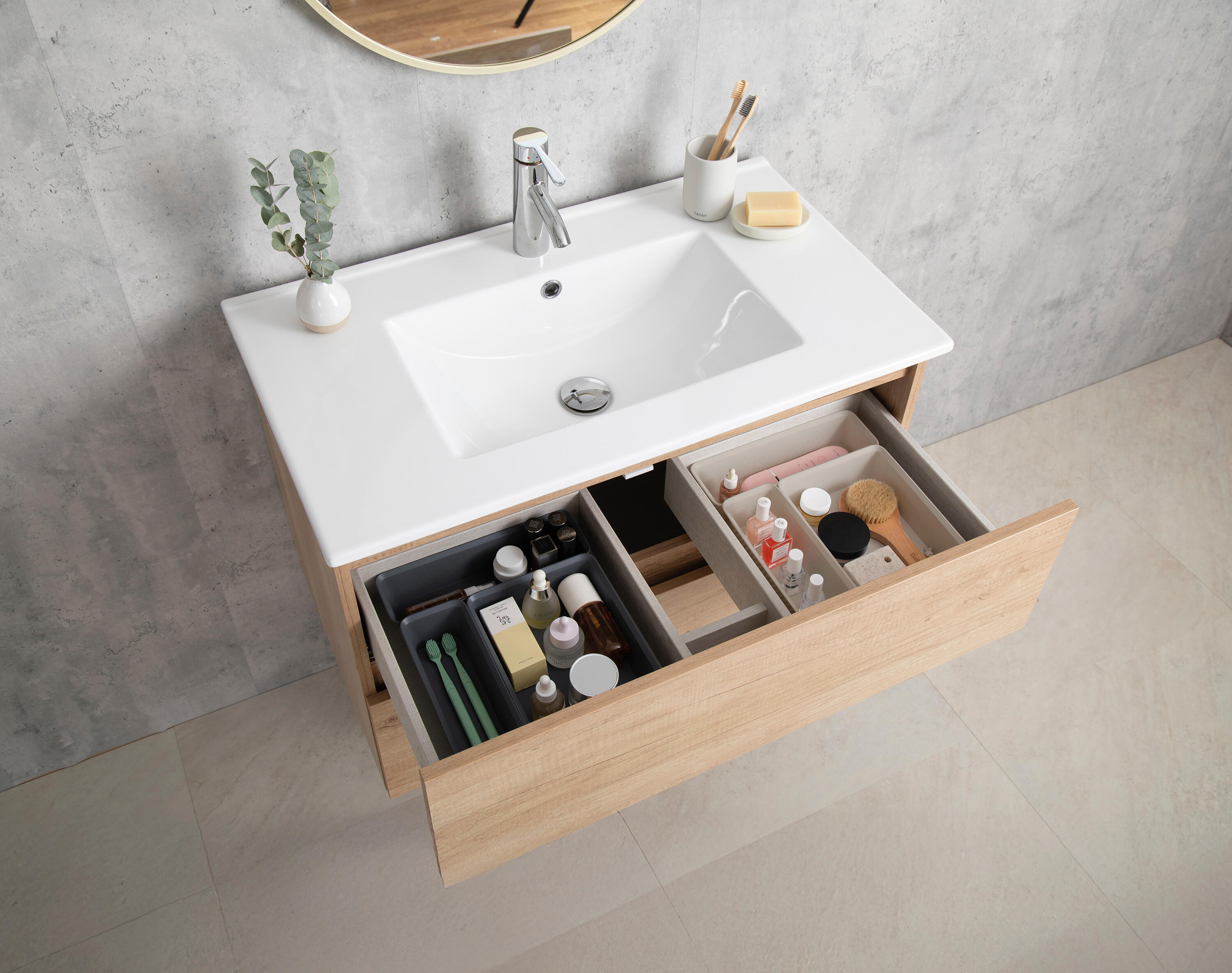 Pack de 3 organizadores de forma rectangular Espacio color antracita 25x17x6.5cm - 2