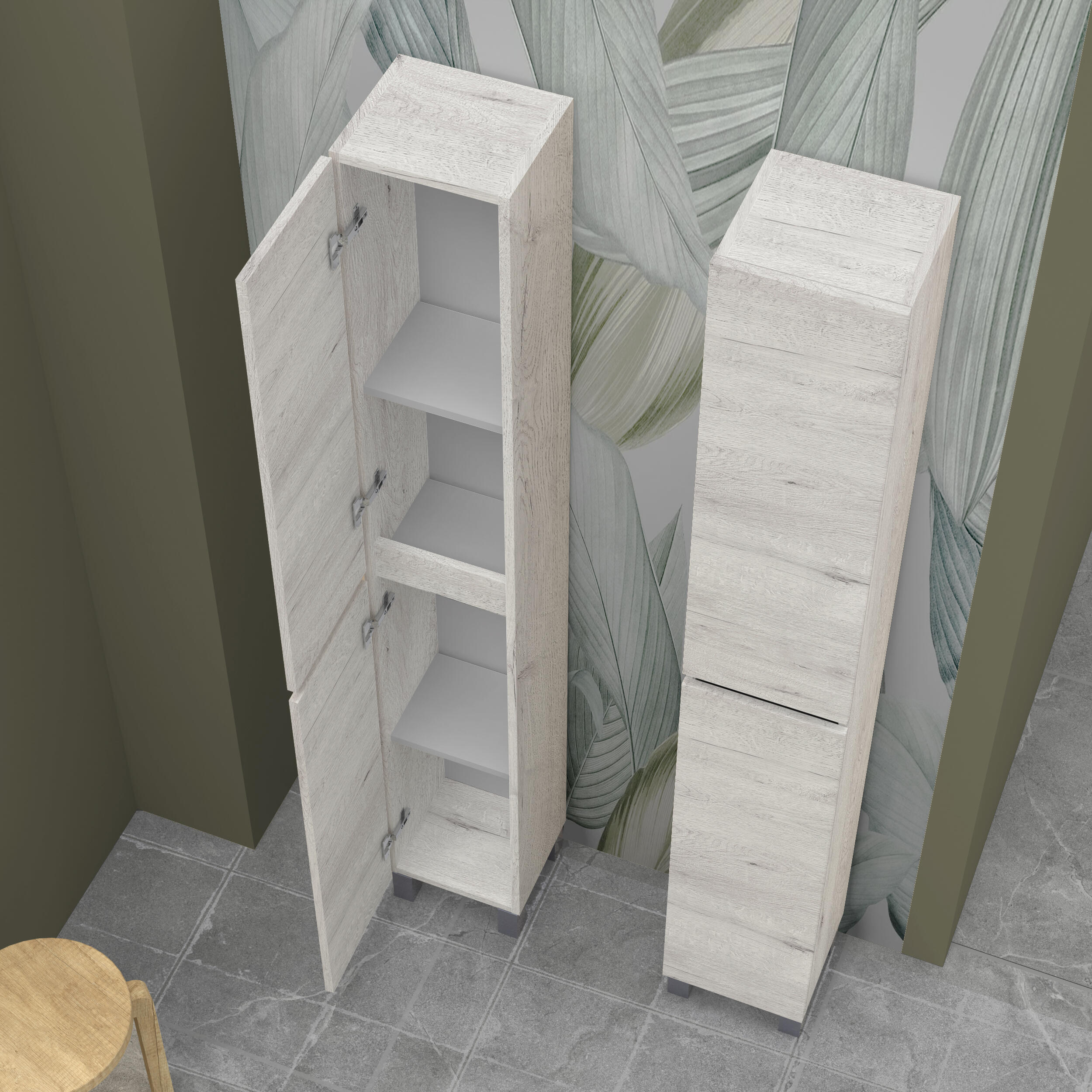 Columna de baño Espacio gris perla 26.5x181x23 cm - 5