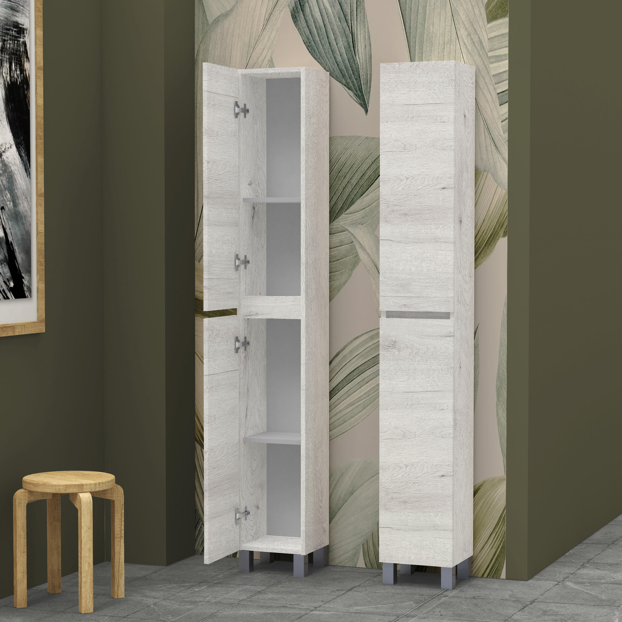 Columna de baño Espacio gris perla 26.5x181x23 cm - 2