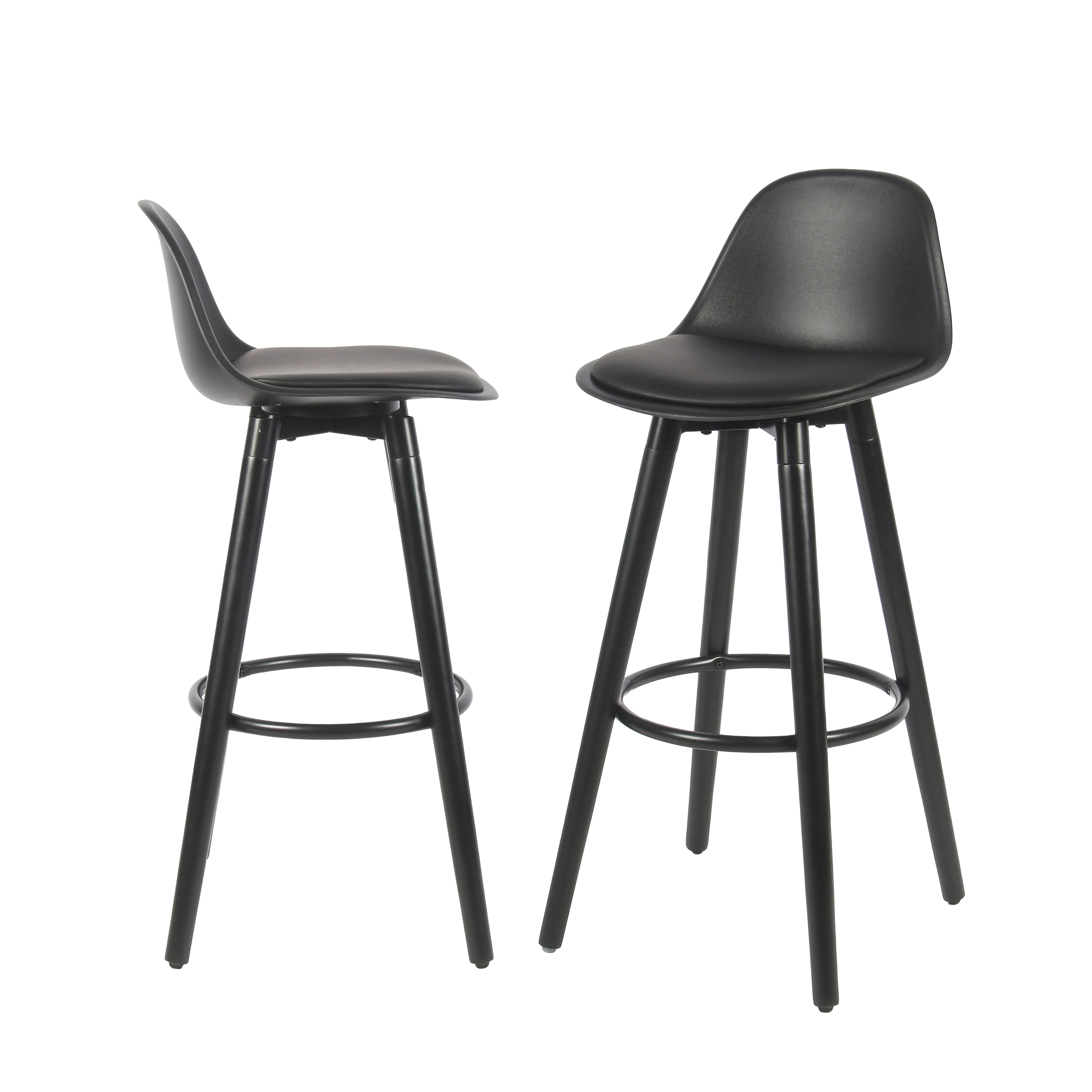 Tabouret Lamo en Metal Noir – Lot de 2