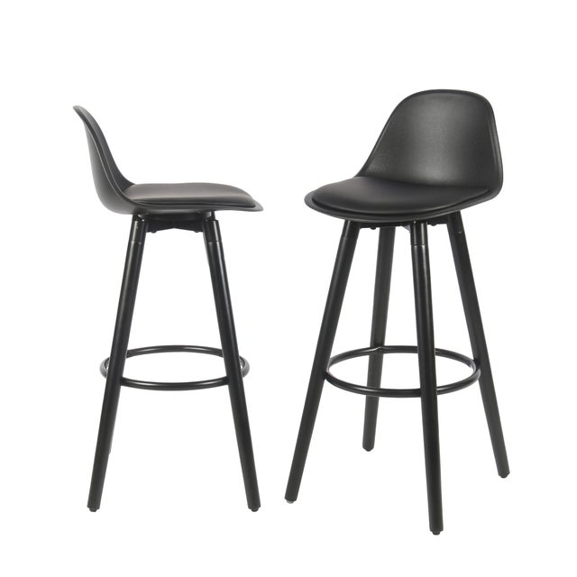 Lot de 2 tabourets de bar Lamo noir