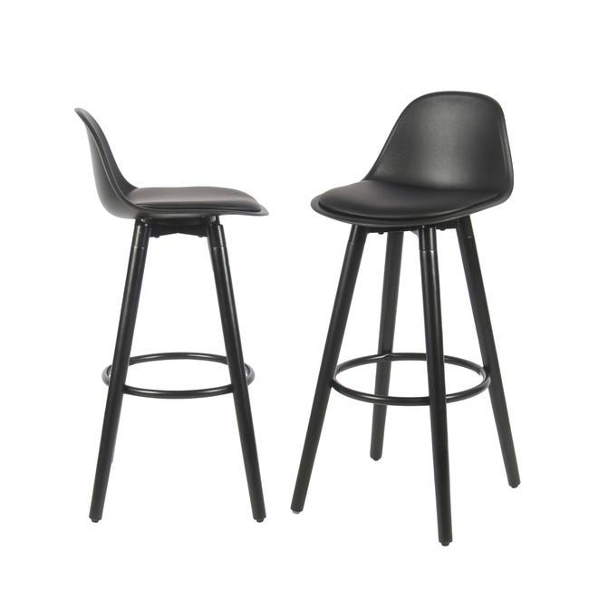 Tabouret Lamo en Metal Noir – Lot de 2