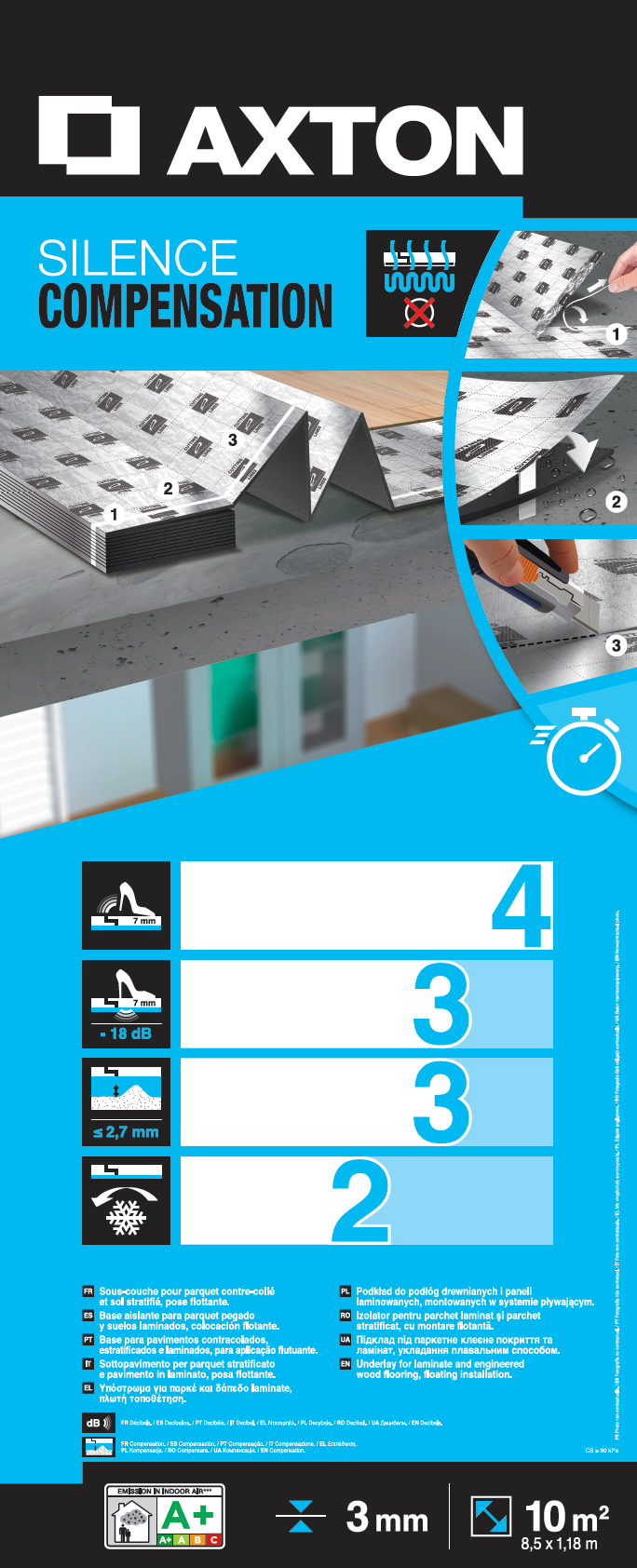 Sottopavimento AXTON Silence Compensation 3 in 1 Sp 3 mm - 6