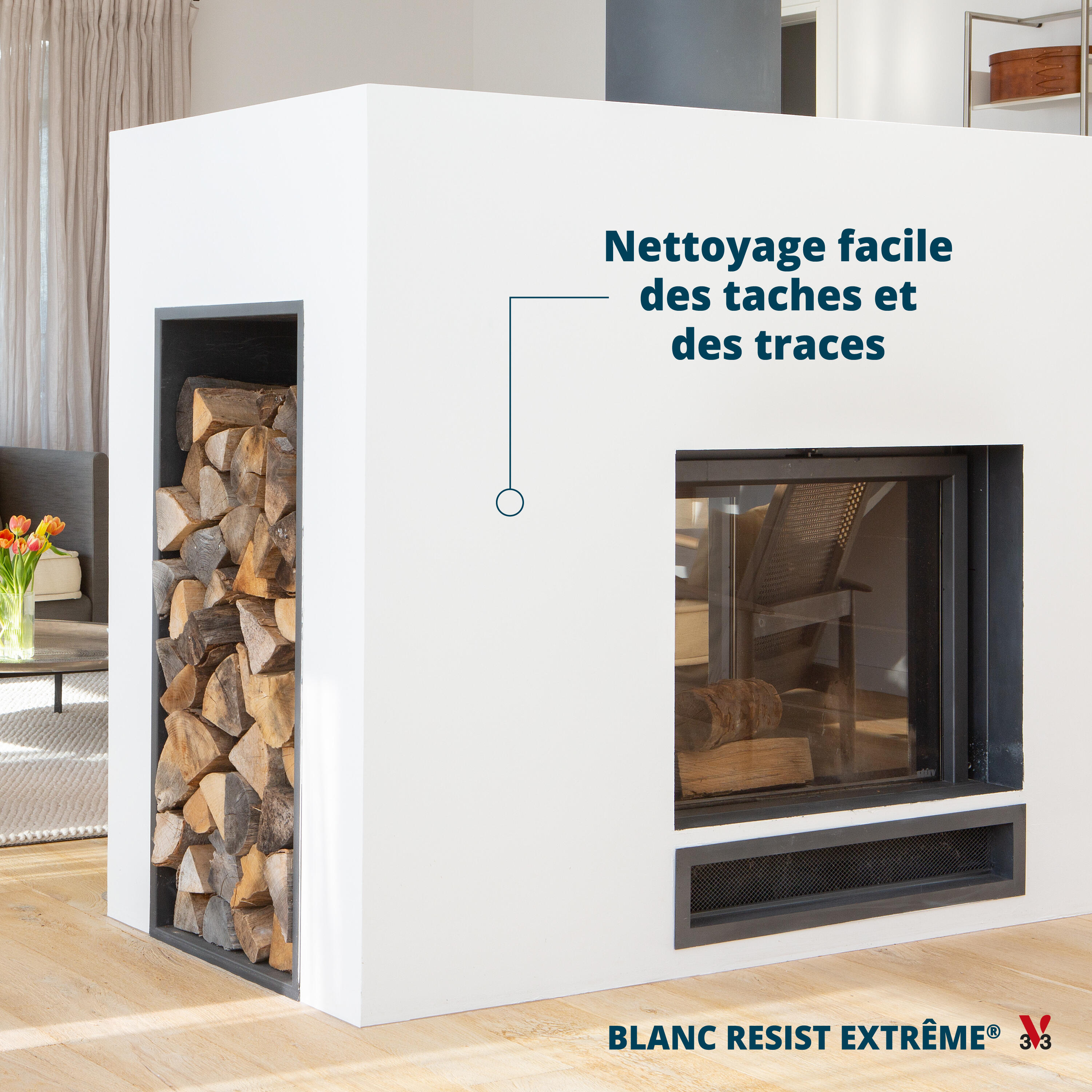 Peinture mur, plafond, boiserie blanc satin V33 Résist' extrême® 10L - 8