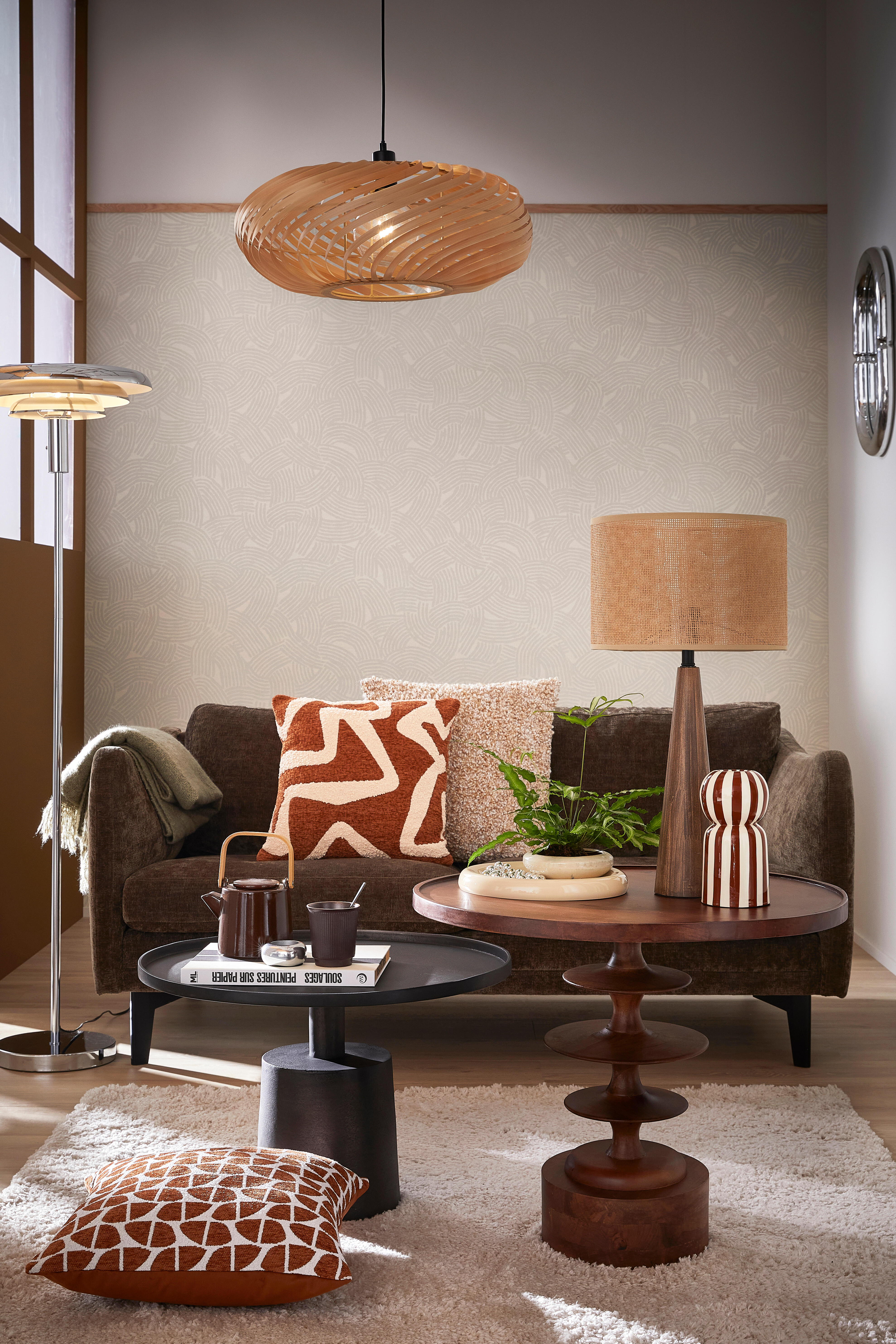Lampe Honorine, céramique, beige, H.58 cm, E27 - 3