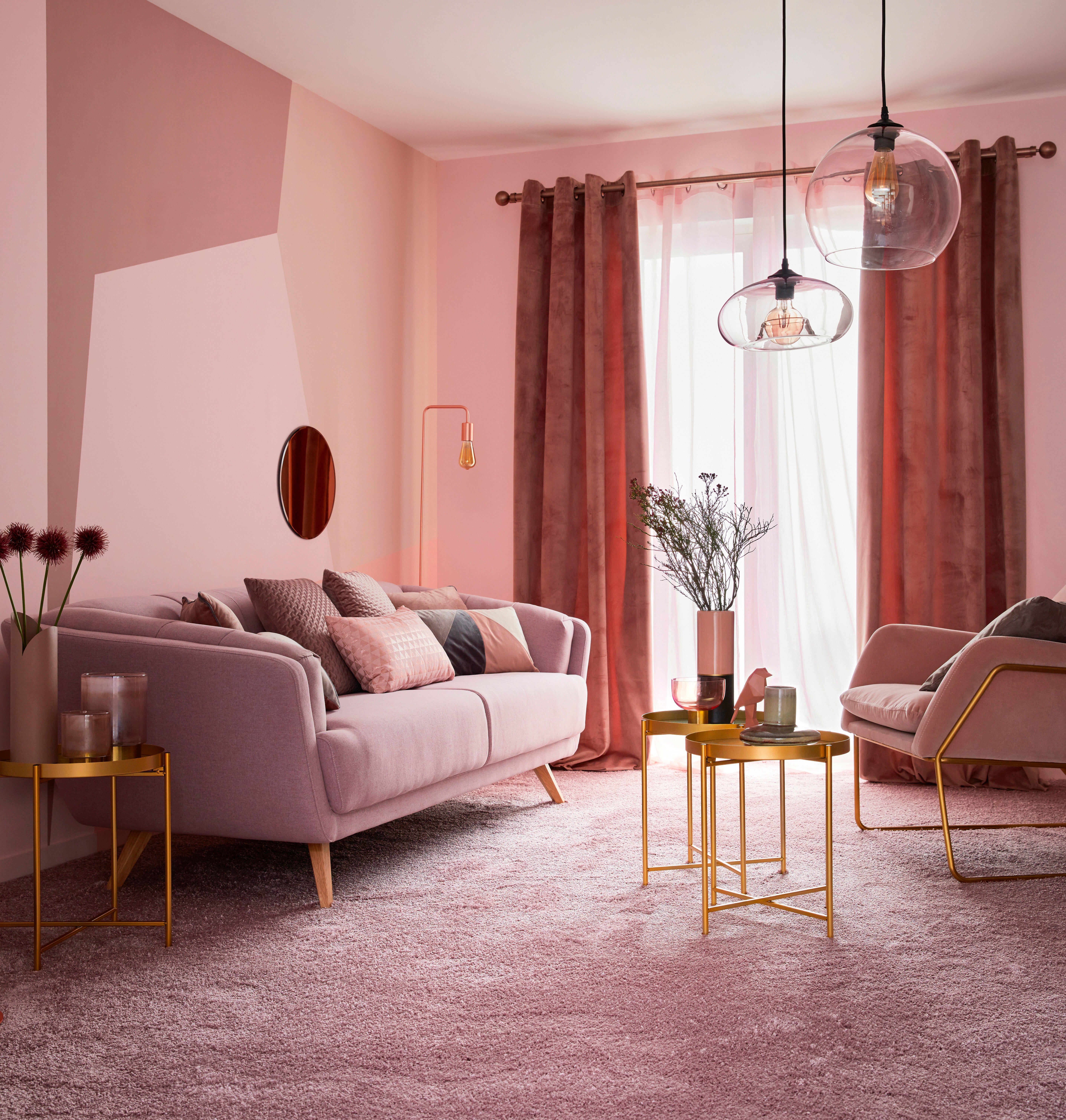 Tenda Misty rosa antionde, passanti nascosti 135x280 cm - 6