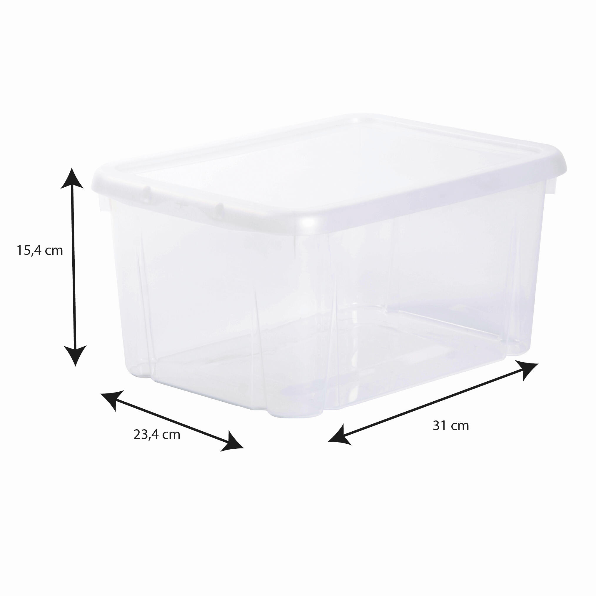 Boite de rangement plastique transparent avec couvercle 8 L 31 x 23,4 x H.15,4 cm - 2