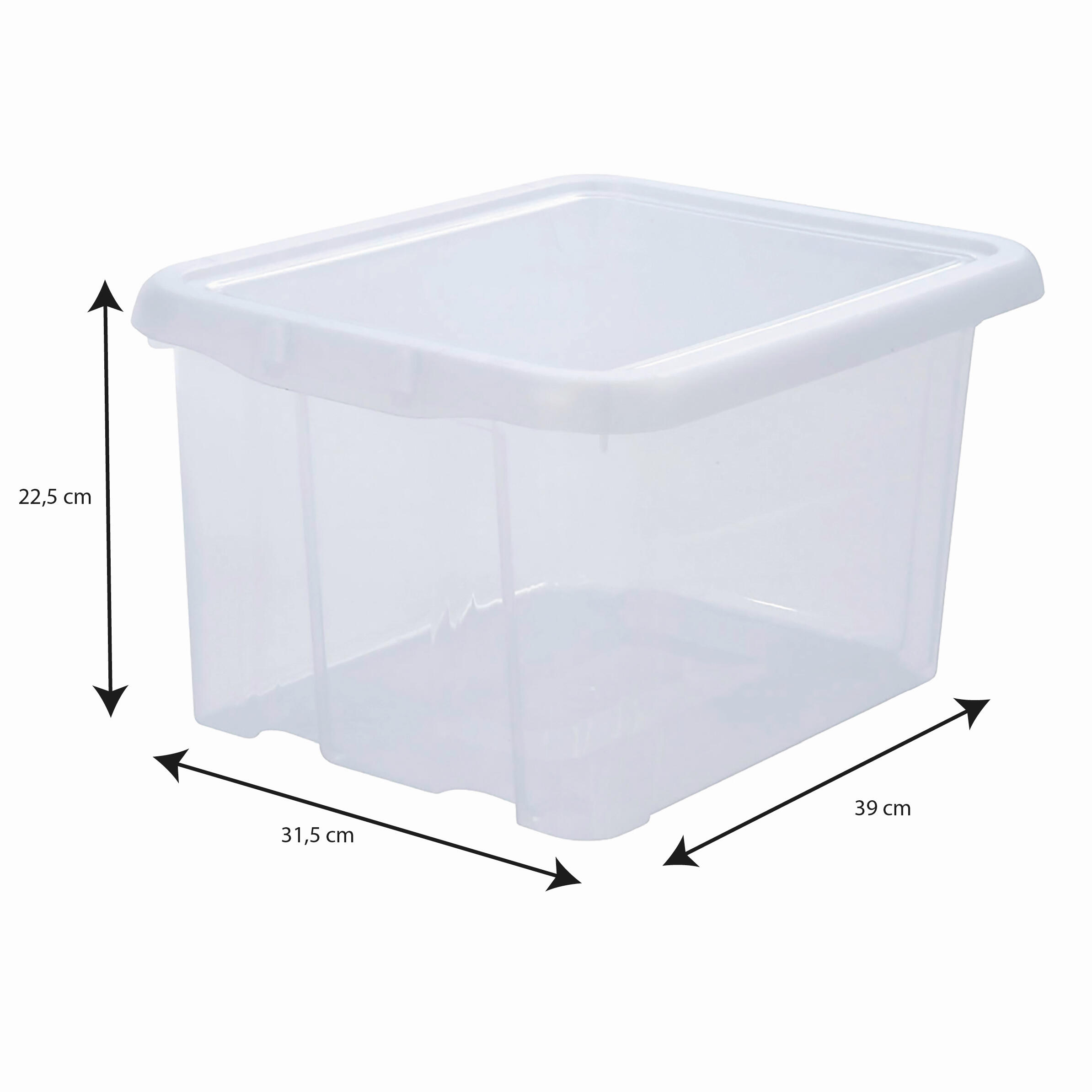 Boite de rangement plastique transparent avec couvercle 18 L 39 x 31,5 x H.22,5 cm - 2