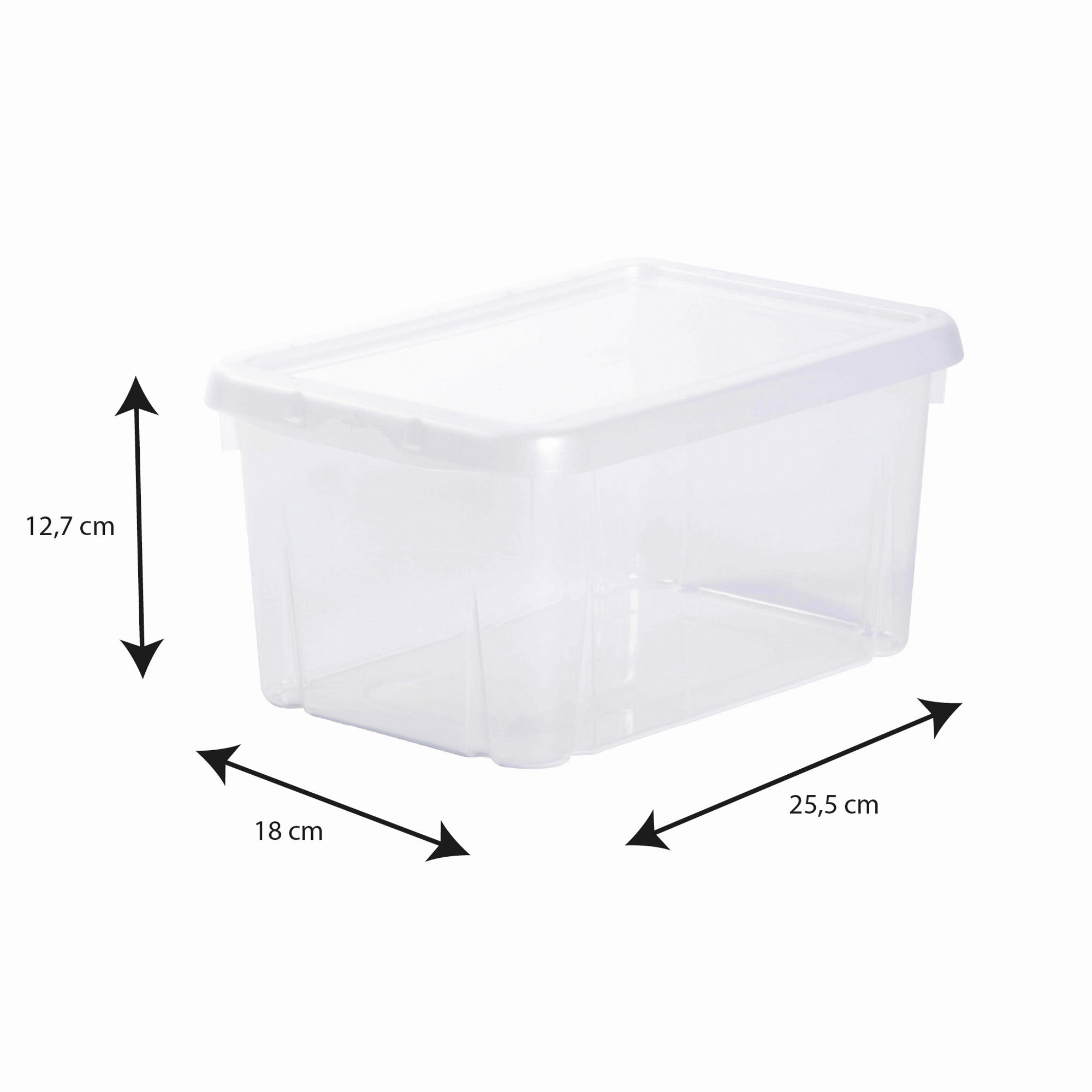 Boite de rangement plastique transparent avec couvercle 4 L 25,5 x 18 x H.12,7 cm - 2