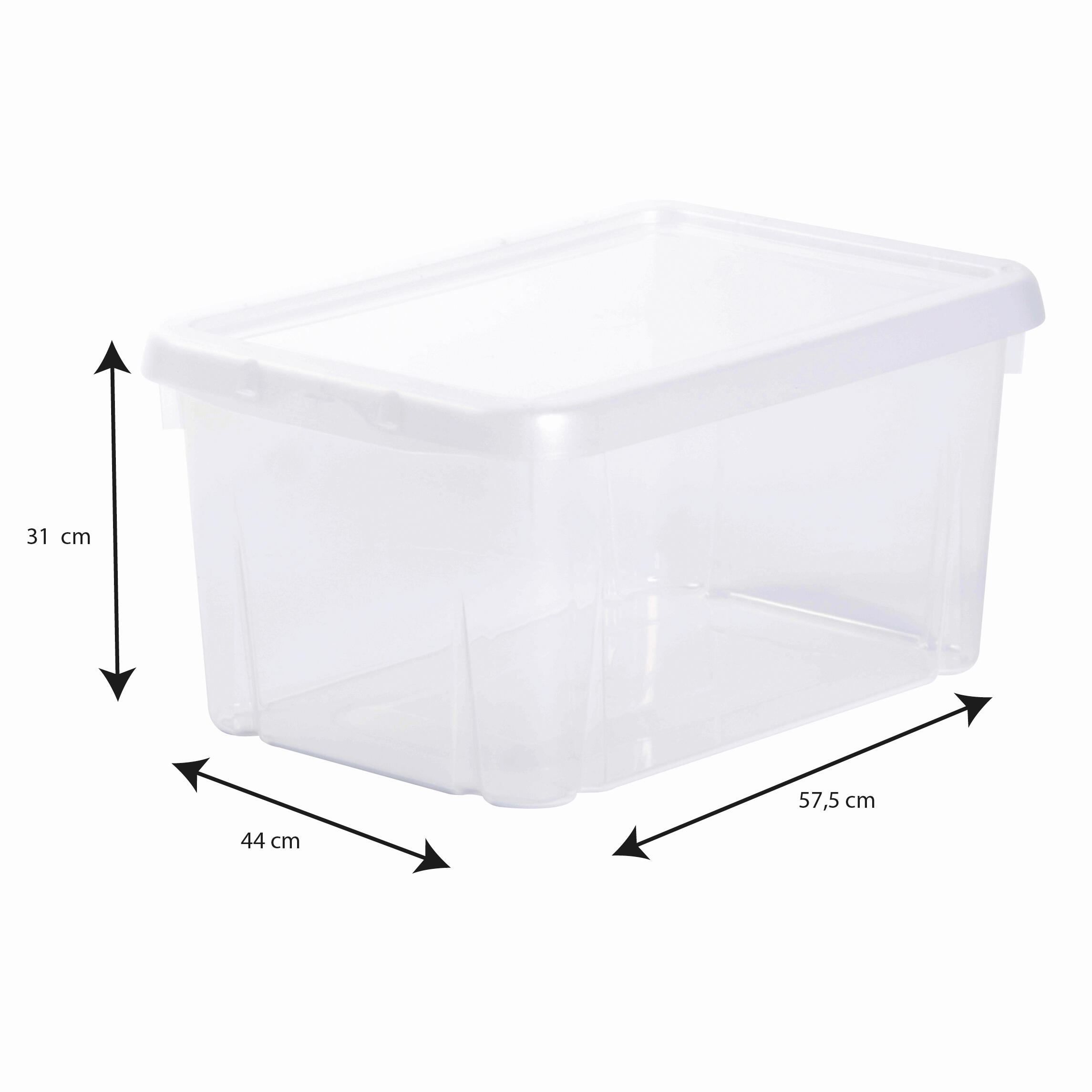 Boite de rangement plastique transparent avec couvercle 55 L 57,5 x 44 x H.31 cm - 2