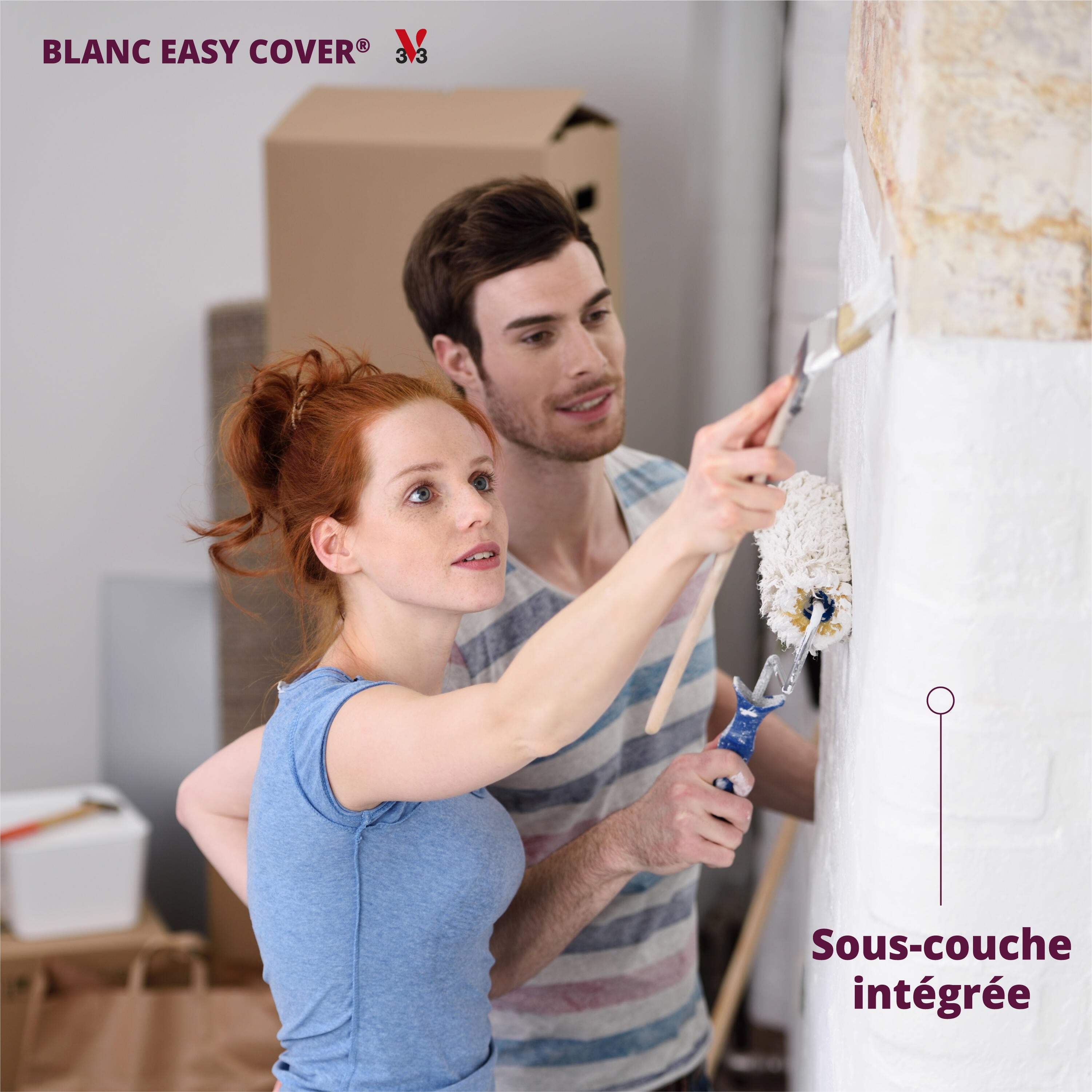 Peinture mur, plafond blanc mat V33 Easy cover® 2.5L - 6