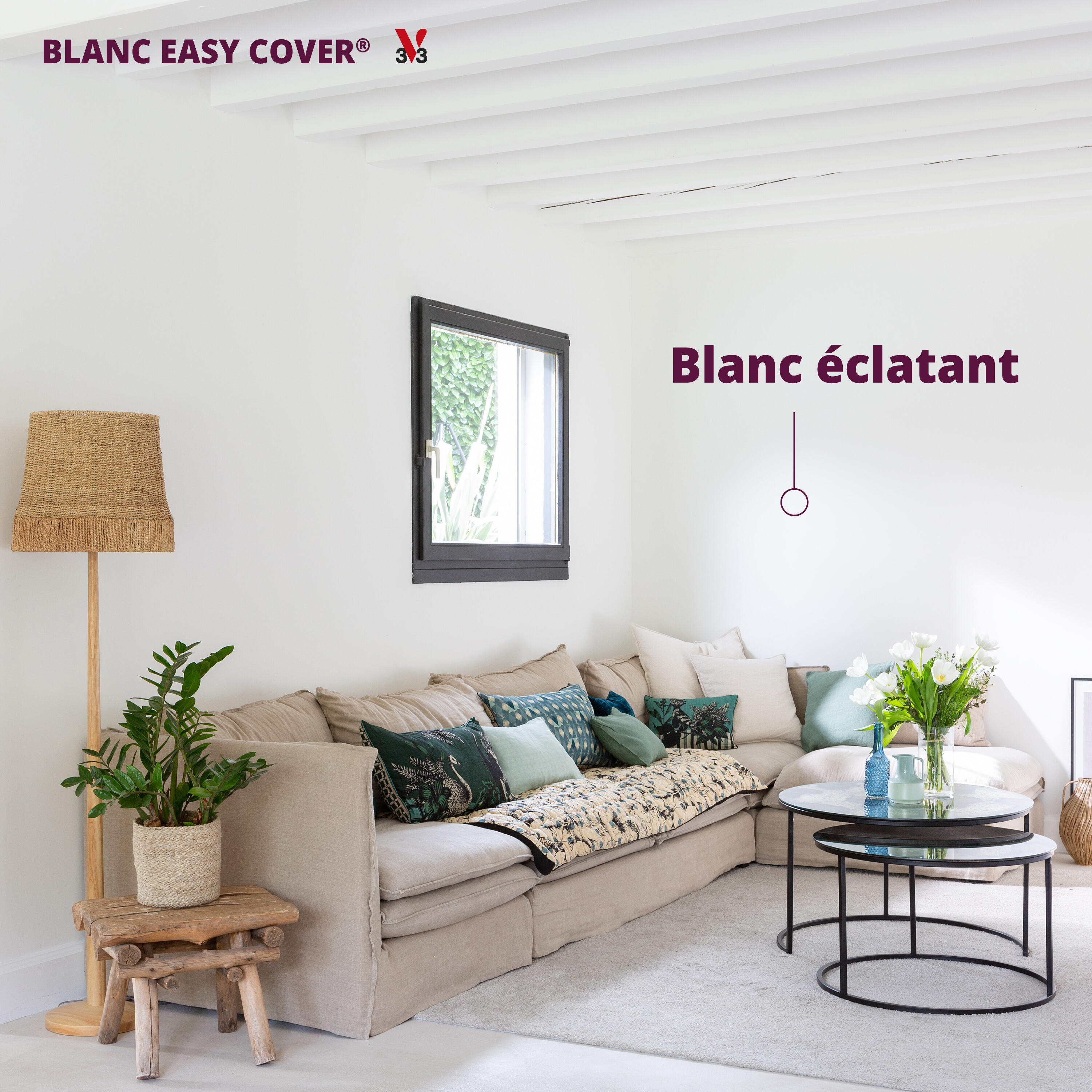 Peinture mur, plafond blanc mat V33 Easy cover® 2.5L - 5