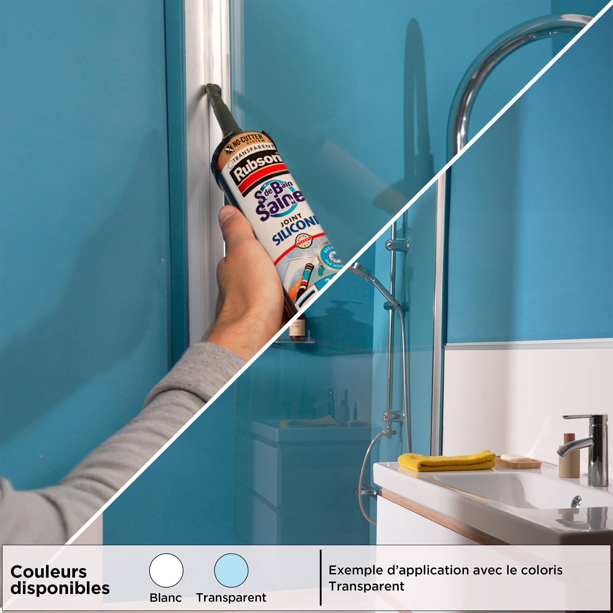 Silicone d'étanchéité Salle de bain saine RUBSON blanc, 280 ml - 3