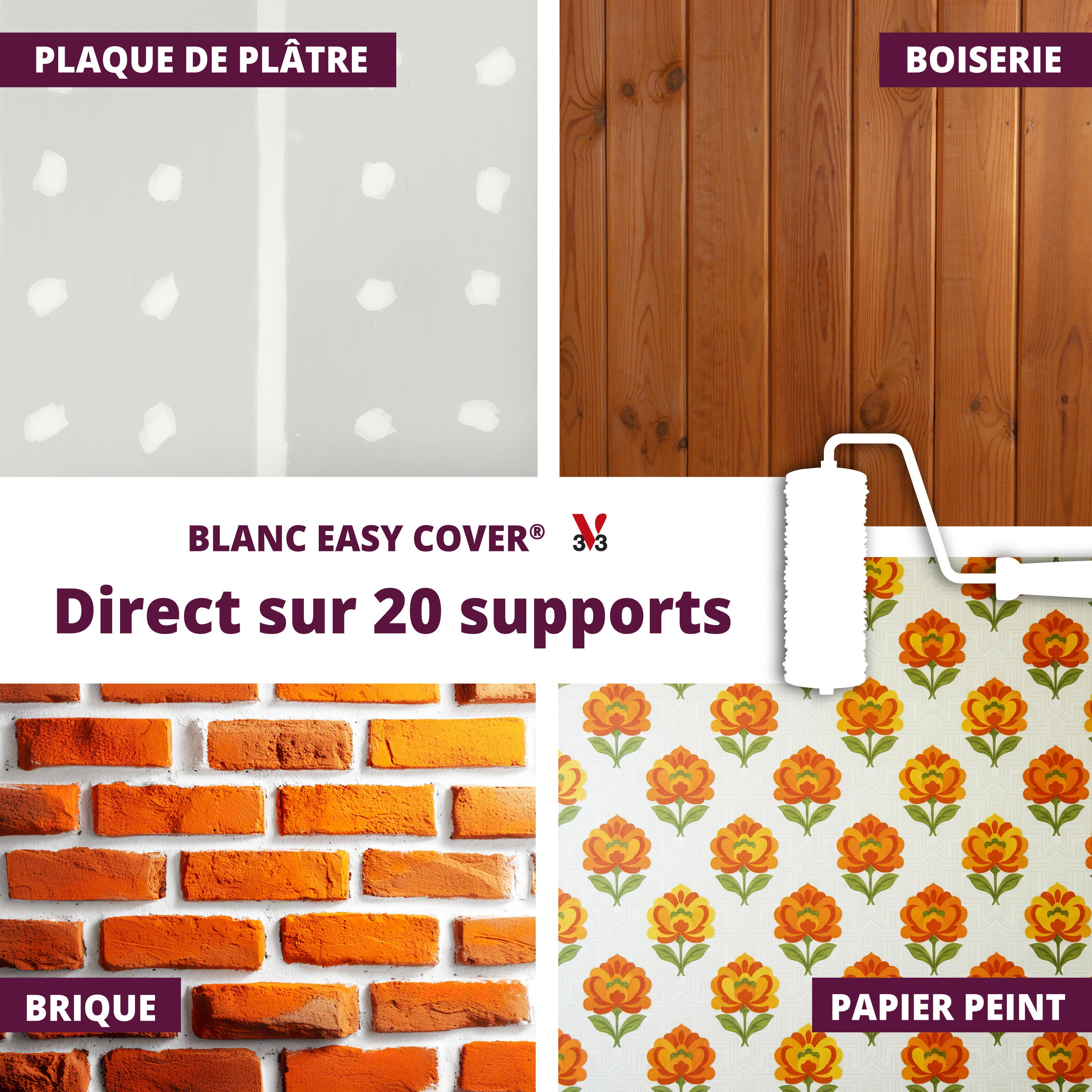 Peinture mur, plafond blanc mat V33 Easy cover® 2.5L - 7