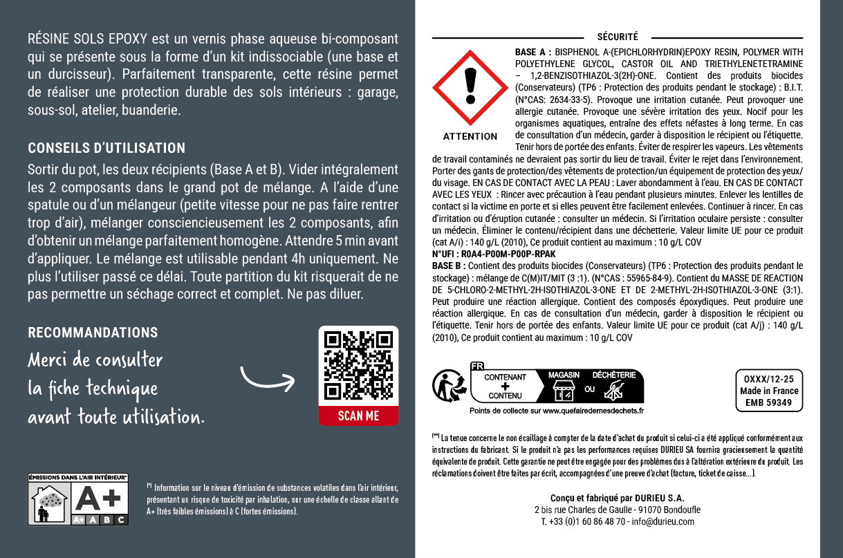 Résine sol Epxy OXI, transparent brillant, 300 ml - 3