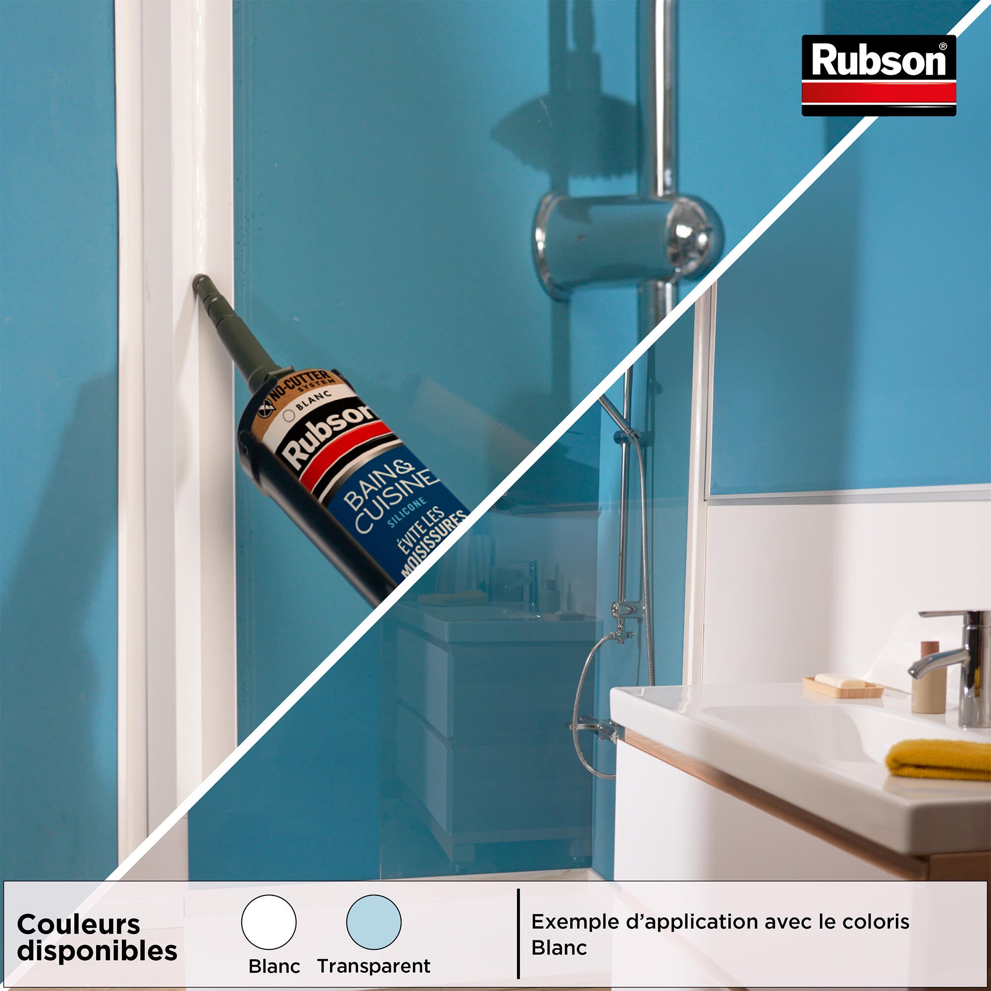 Silicone d'étanchéité Bain et cuisine RUBSON blanc, 280 ml - 4