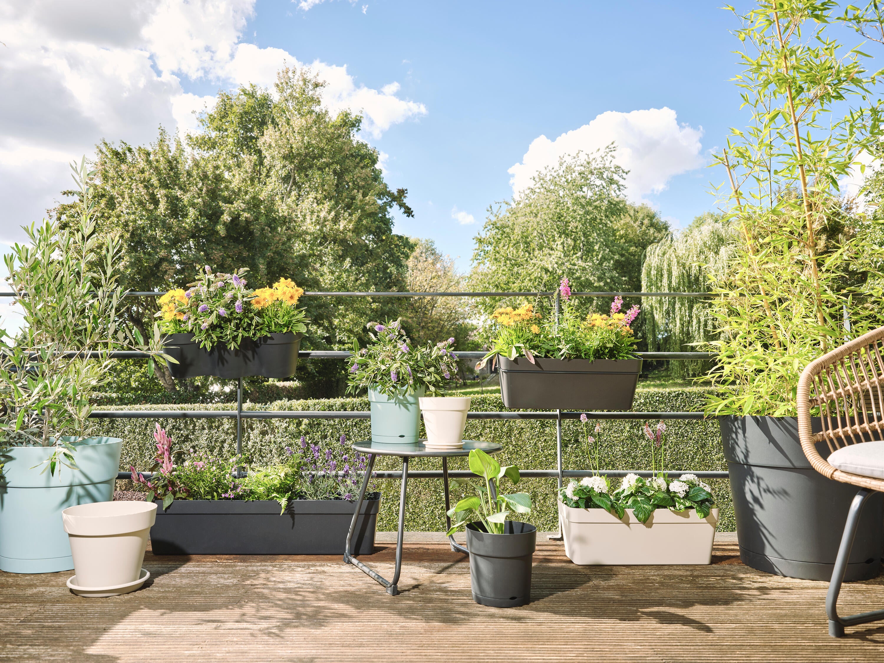 Vaso con supporto GEOLIA in polipropilene verde H 28 x L 54 x L 54 cm - 4