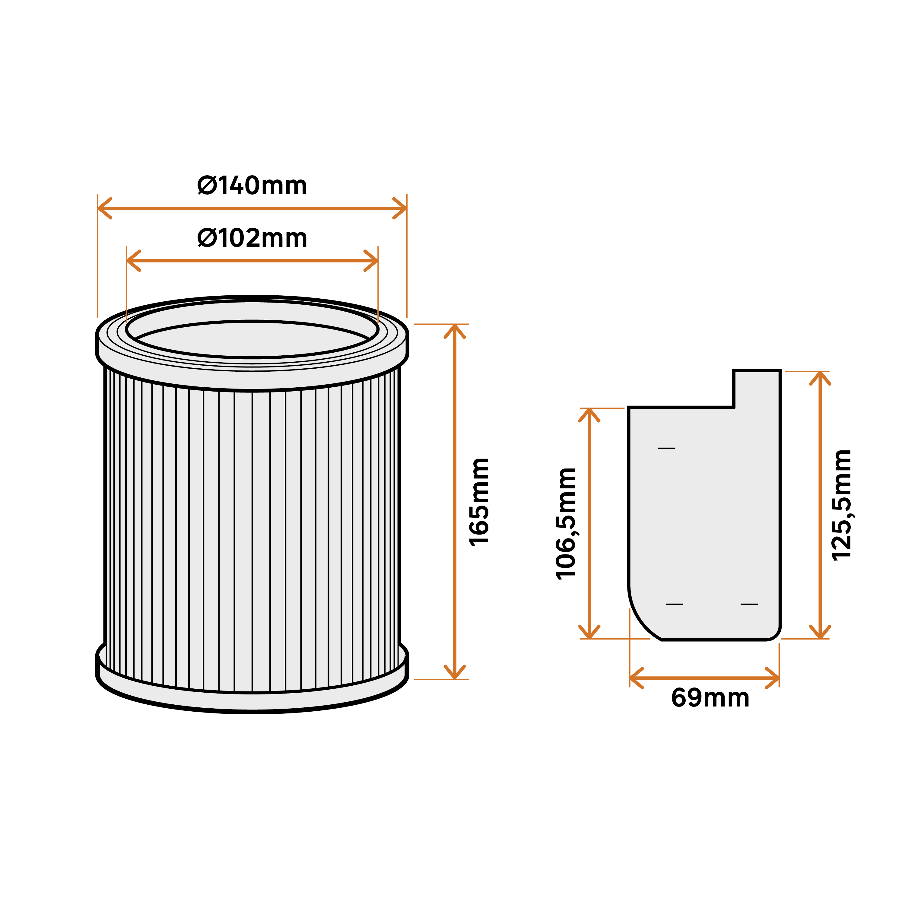 Filtre à cartouche pour aspirateur DWD25, DEXTER PRO - 2
