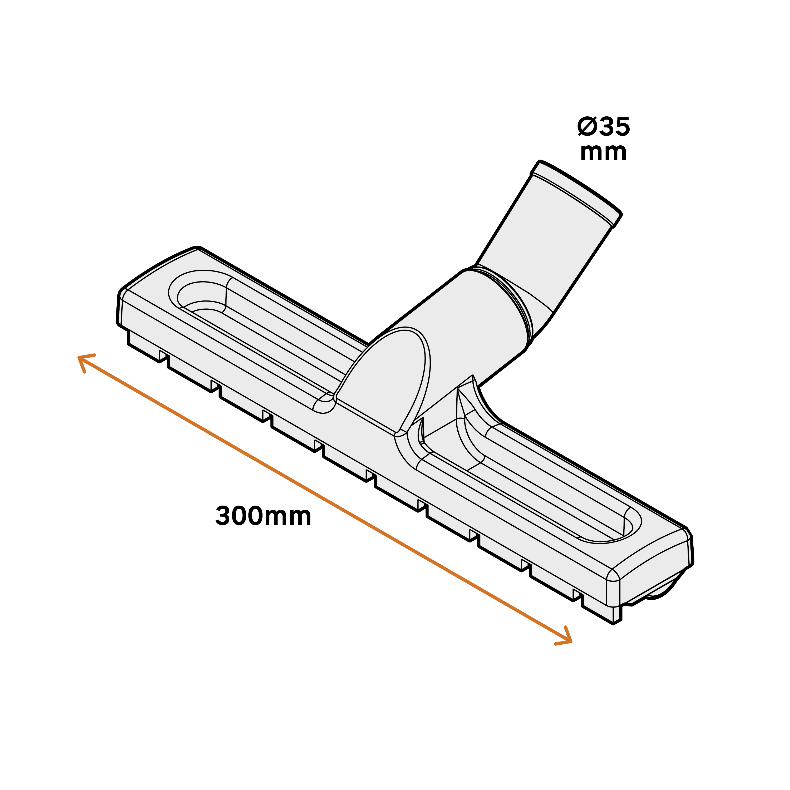Brosse pour aspirateur pvc poil rigide Fv8707.03 DEXTER - 3