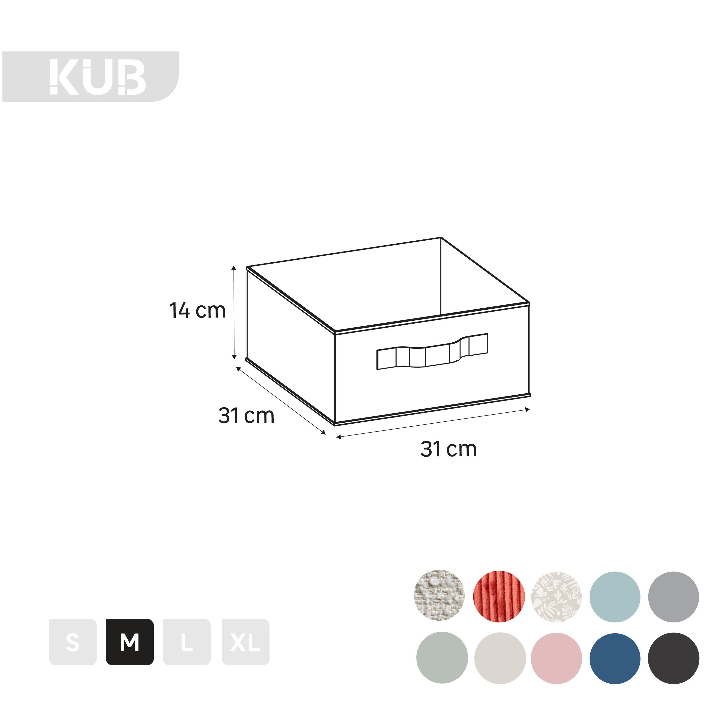 Panier SPACEO kub beige H.14 x l.31 x P.31 cm - 3